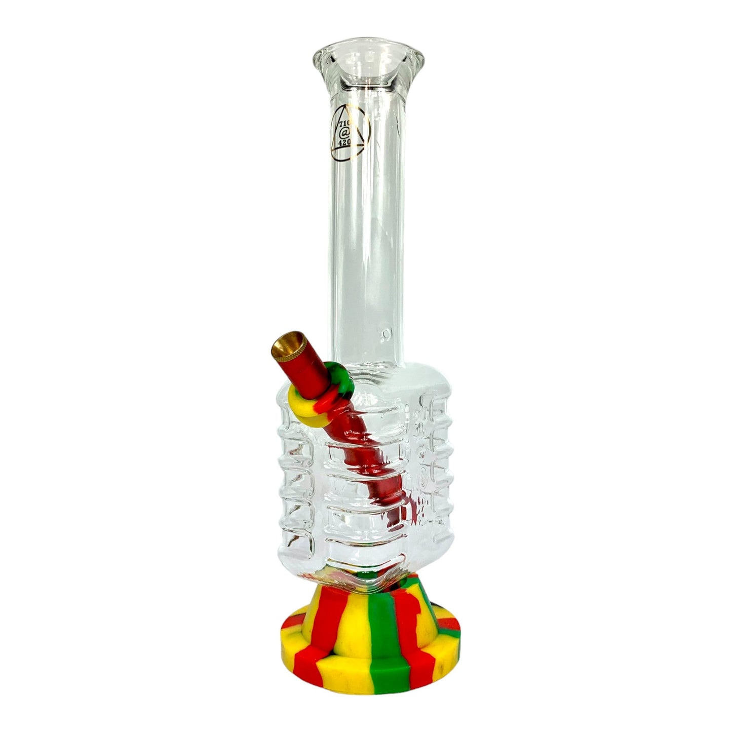 Rasta Microphone Glass Bong 28cm - The Bong Baron