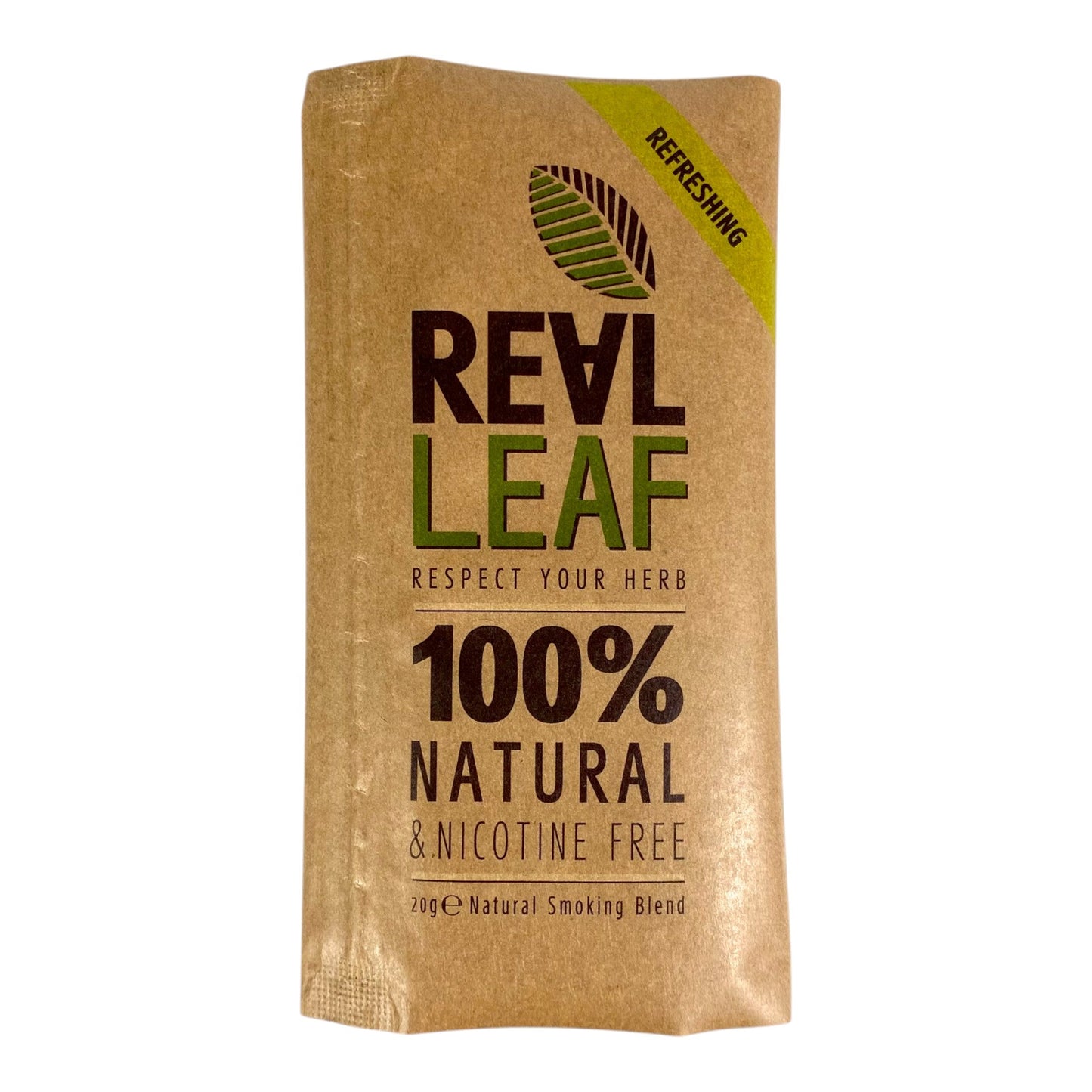 Real Leaf 100% Natural Nicotine Free Herbal Smoking Mix - Refreshing Blend - The Bong Baron