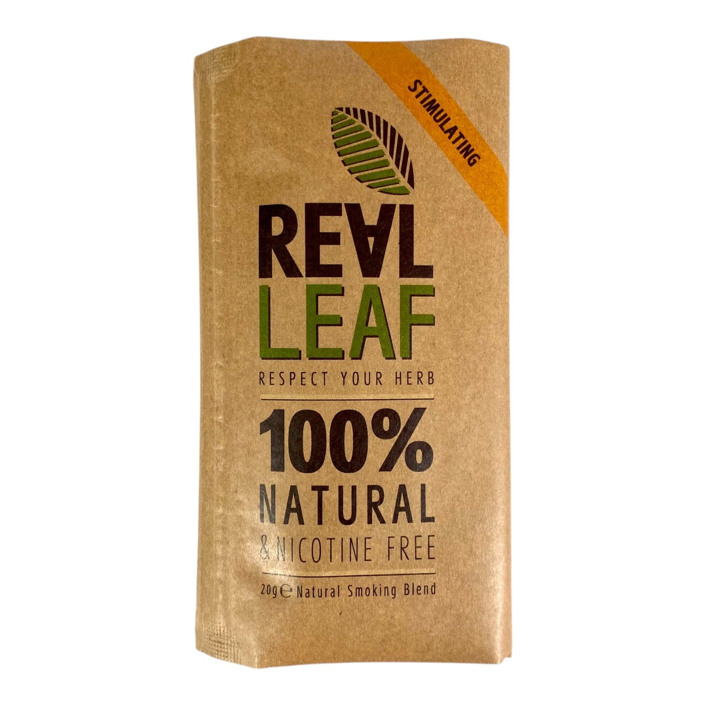 Real Leaf 100% Natural Nicotine Free Herbal Smoking Mix - Stimulating Blend - The Bong Baron