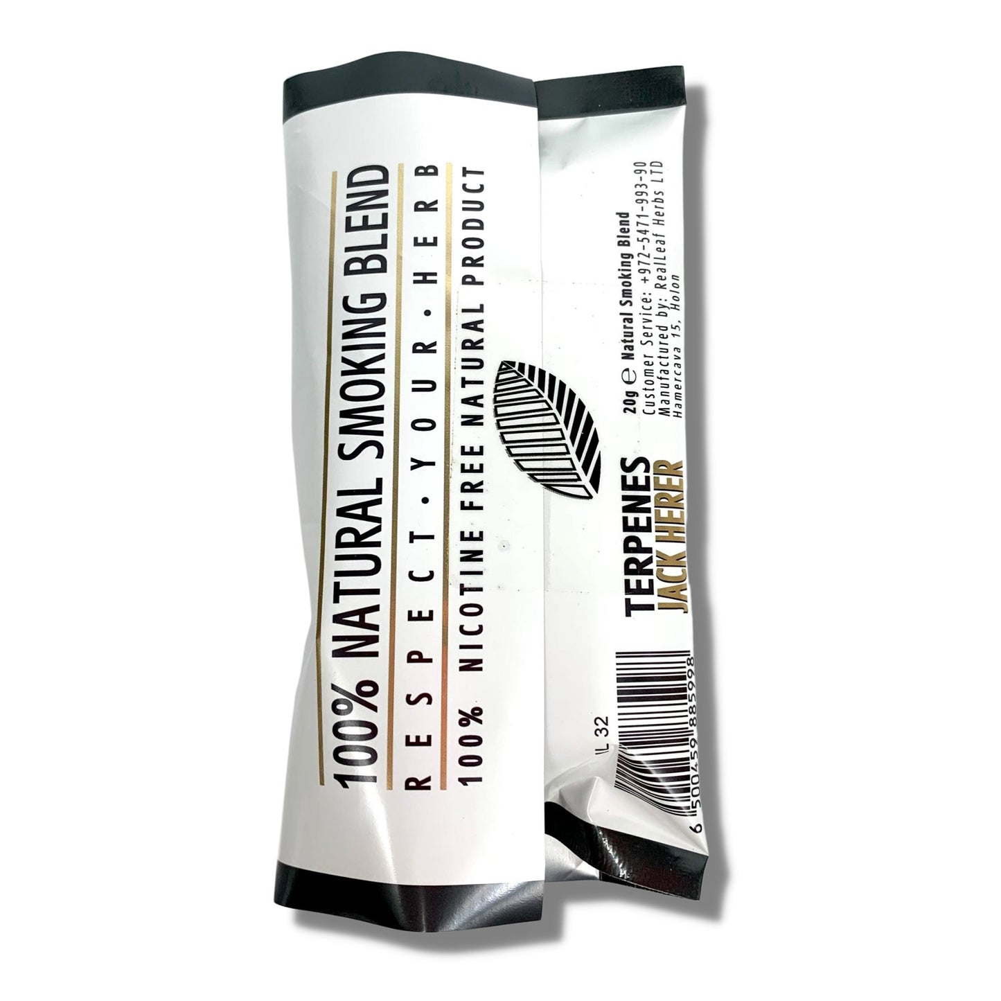 Real Leaf Jack Herer Infused Terpene Smoking Blend - The Bong Baron