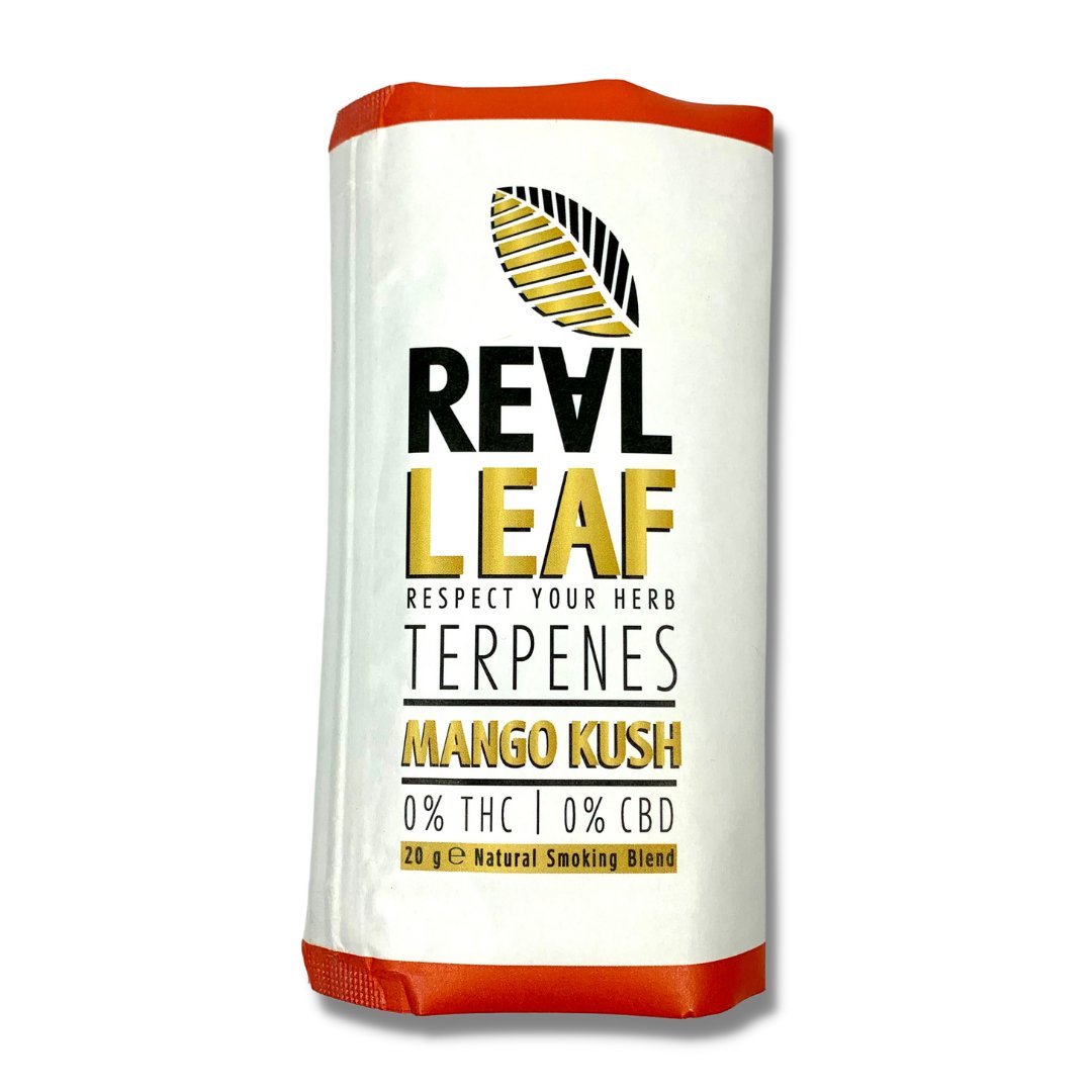 Real Leaf Mango Kush Infused Terpene Smoking Blend - The Bong Baron