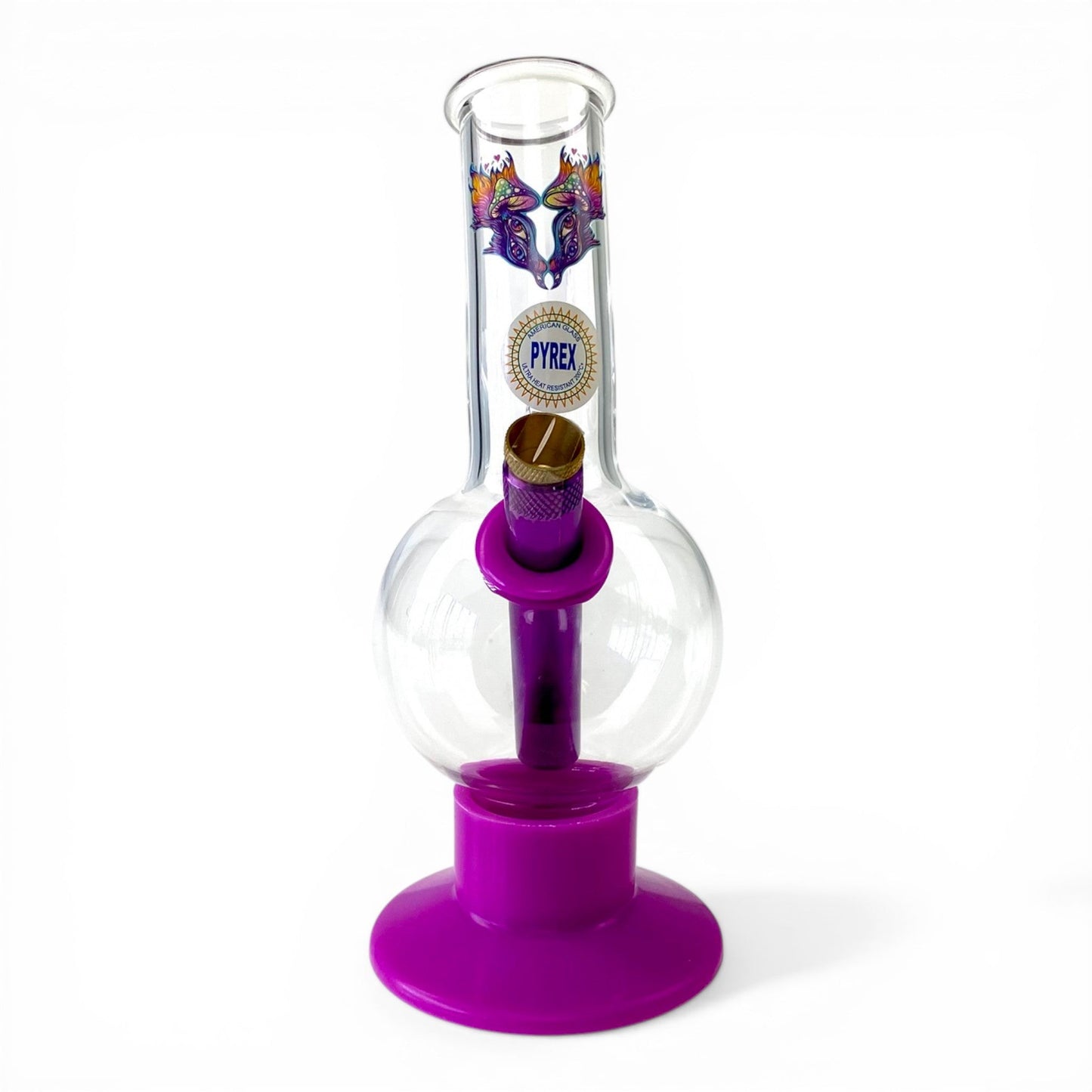 Shroom Fox Bubble Bong 20cm Purple - The Bong Baron