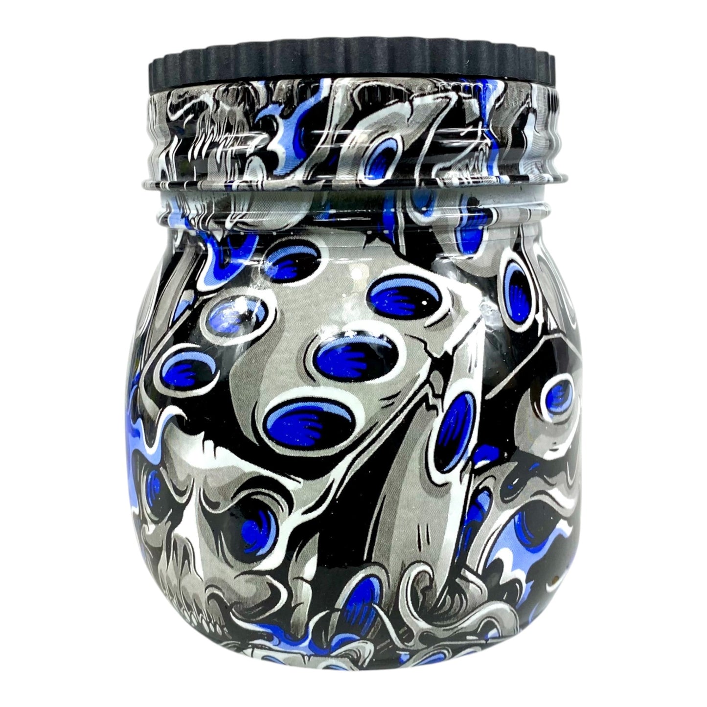 Stash Jar and Herb Grinder Black - The Bong Baron