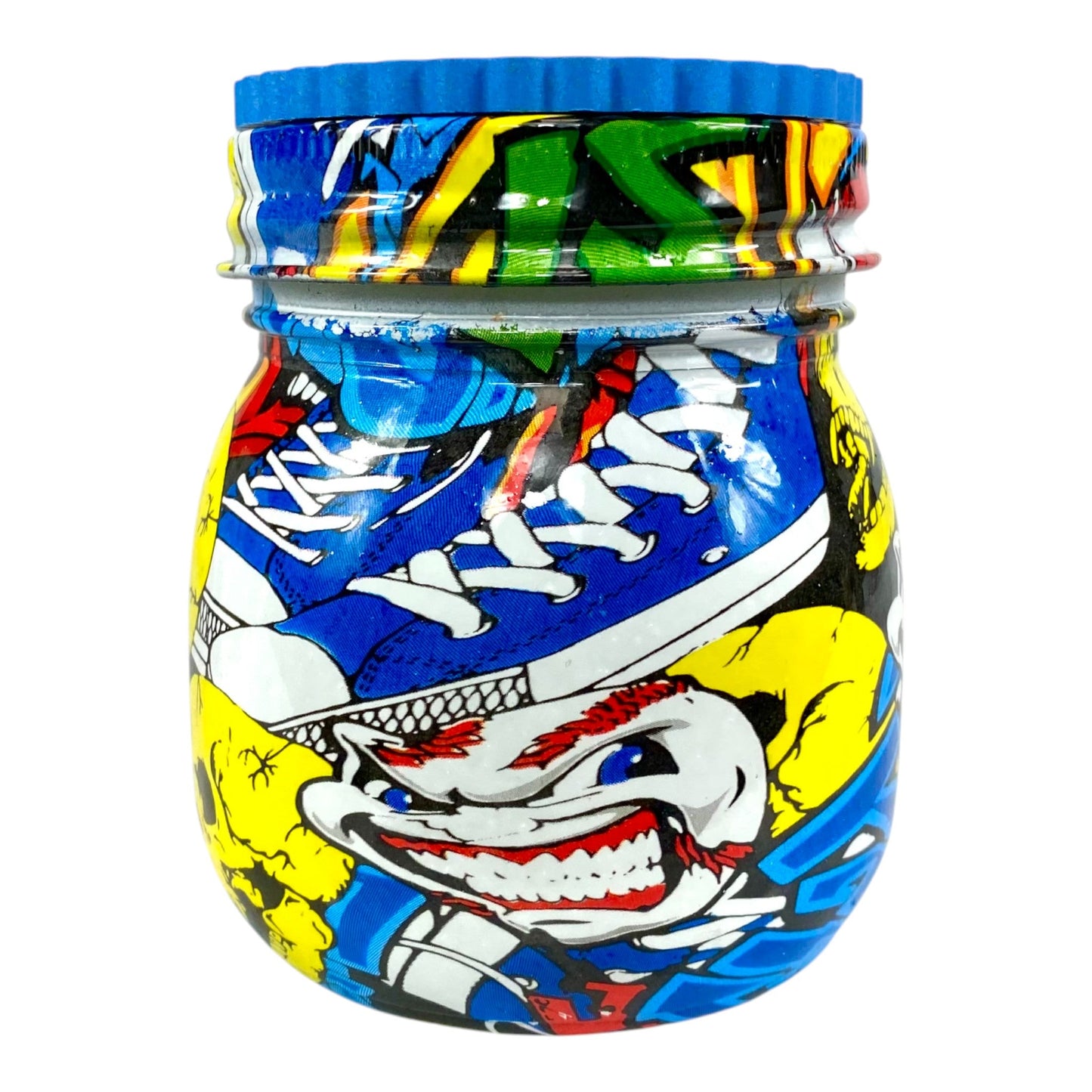 Stash Jar and Herb Grinder Urban Blue - The Bong Baron