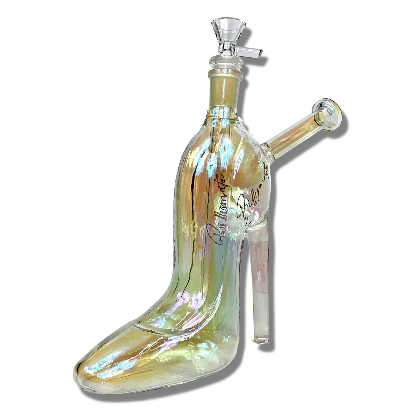Stiletto High Heel Bong 24cm Rainbow Oil Slick - The Bong Baron