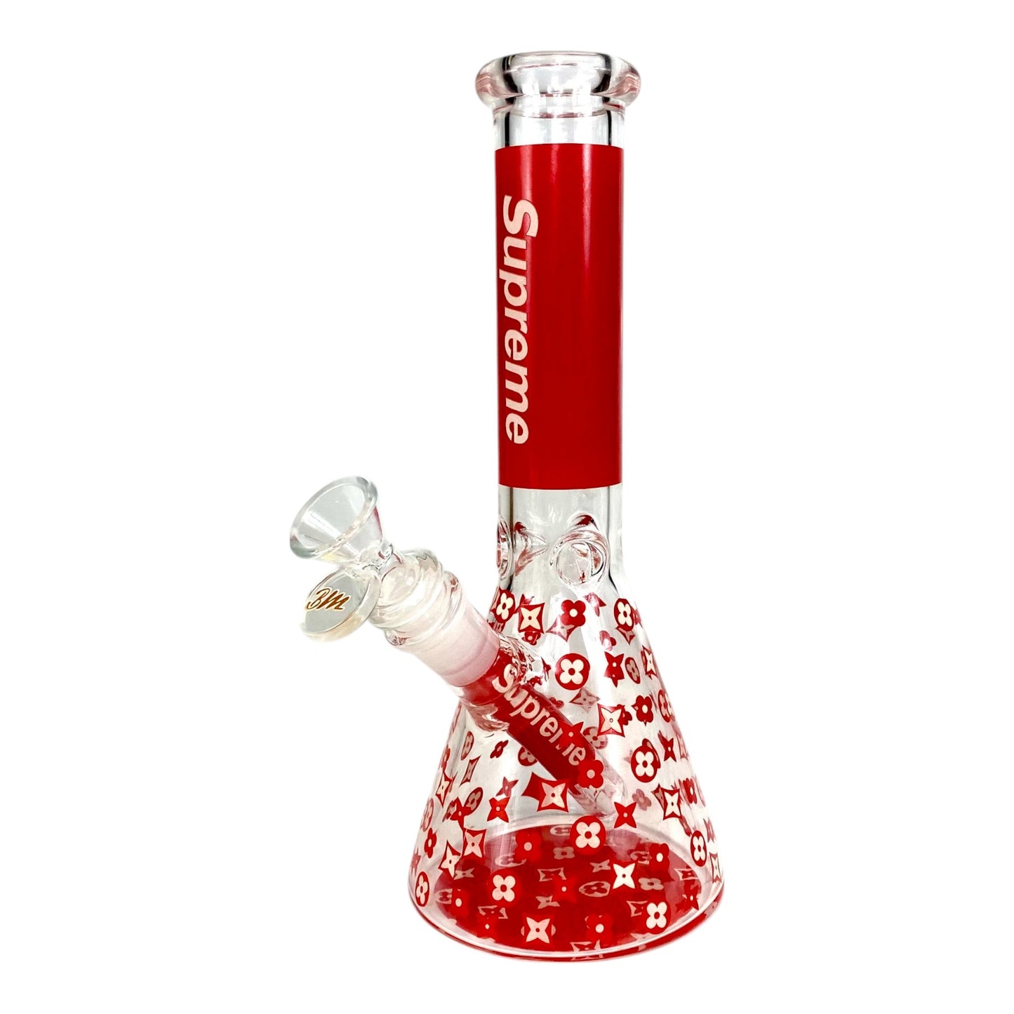 Supreme Glow in Dark Beaker Bong 25cm Red - The Bong Baron