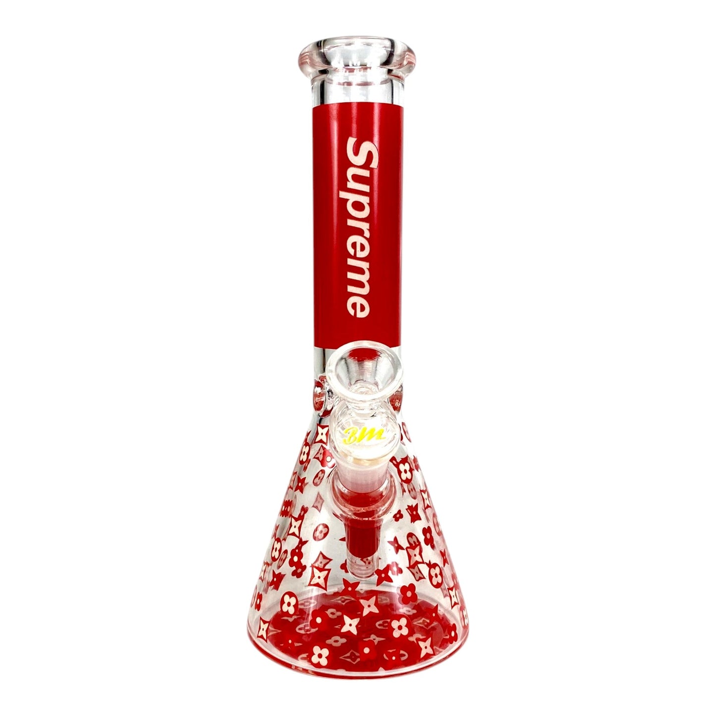 Supreme Glow in Dark Beaker Bong 25cm Red - The Bong Baron