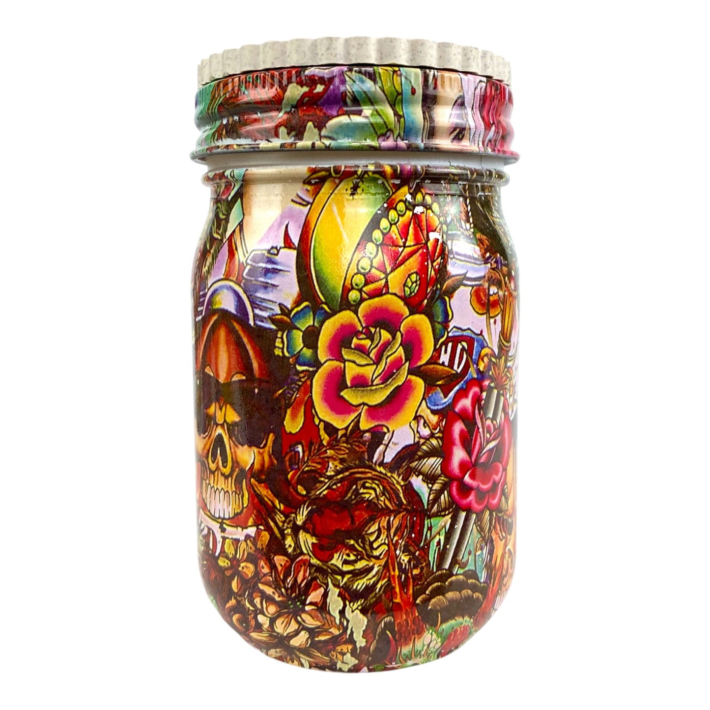 Tattoo Art Large Stash Jar and Grinder - The Bong Baron