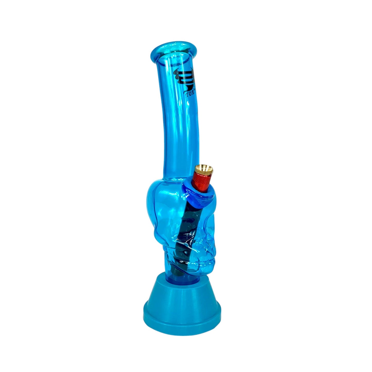 Tornado Skull Glass Bong 25cm Blue - The Bong Baron