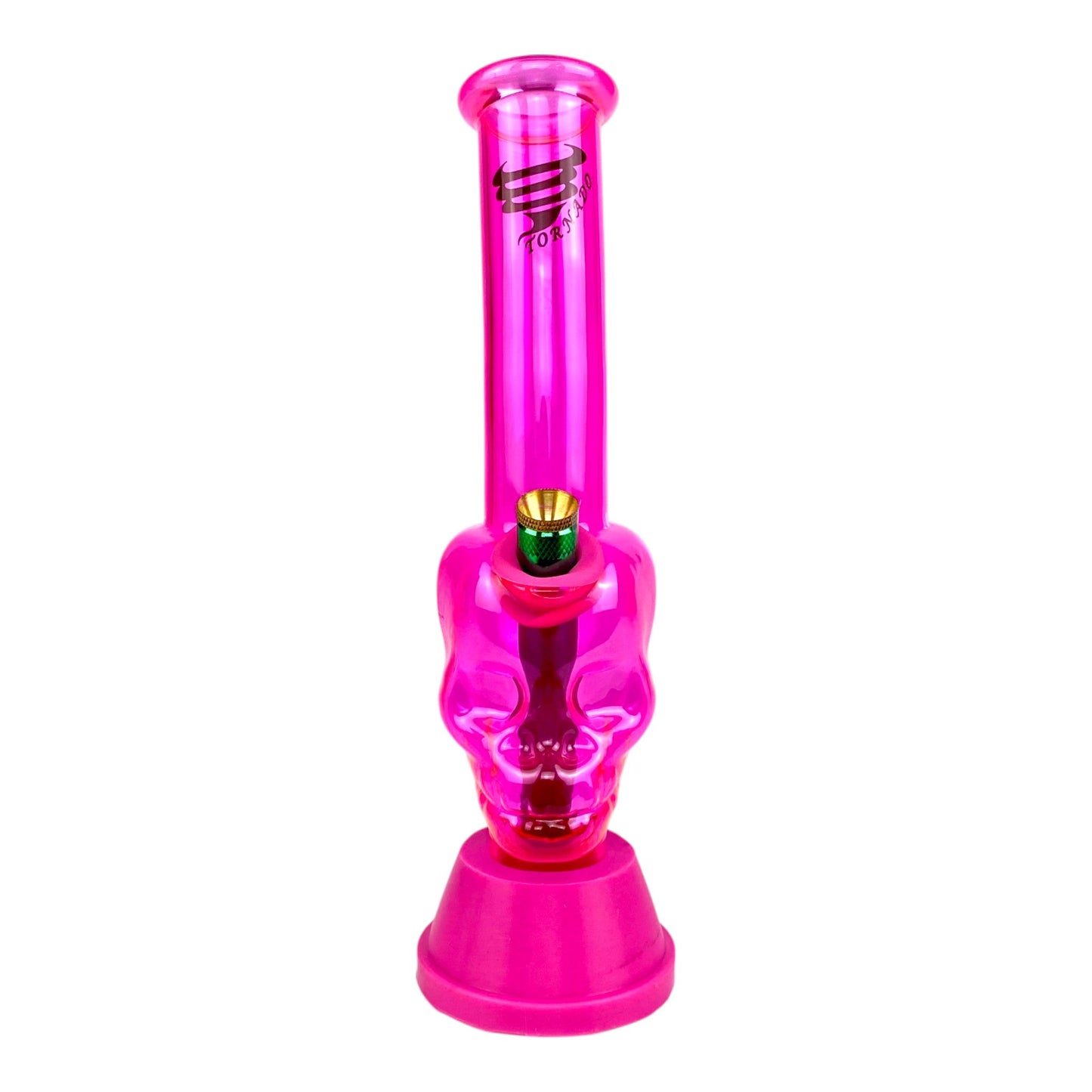 Tornado Skull Glass Bong 25cm Pink - The Bong Baron