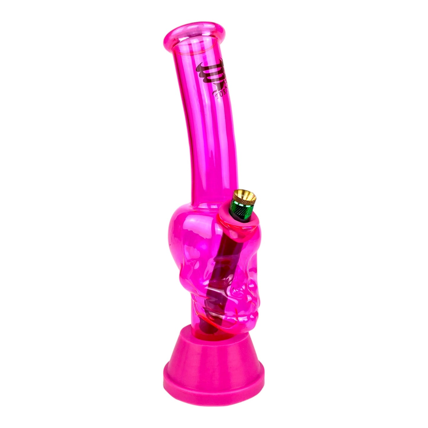 Tornado Skull Glass Bong 25cm Pink - The Bong Baron