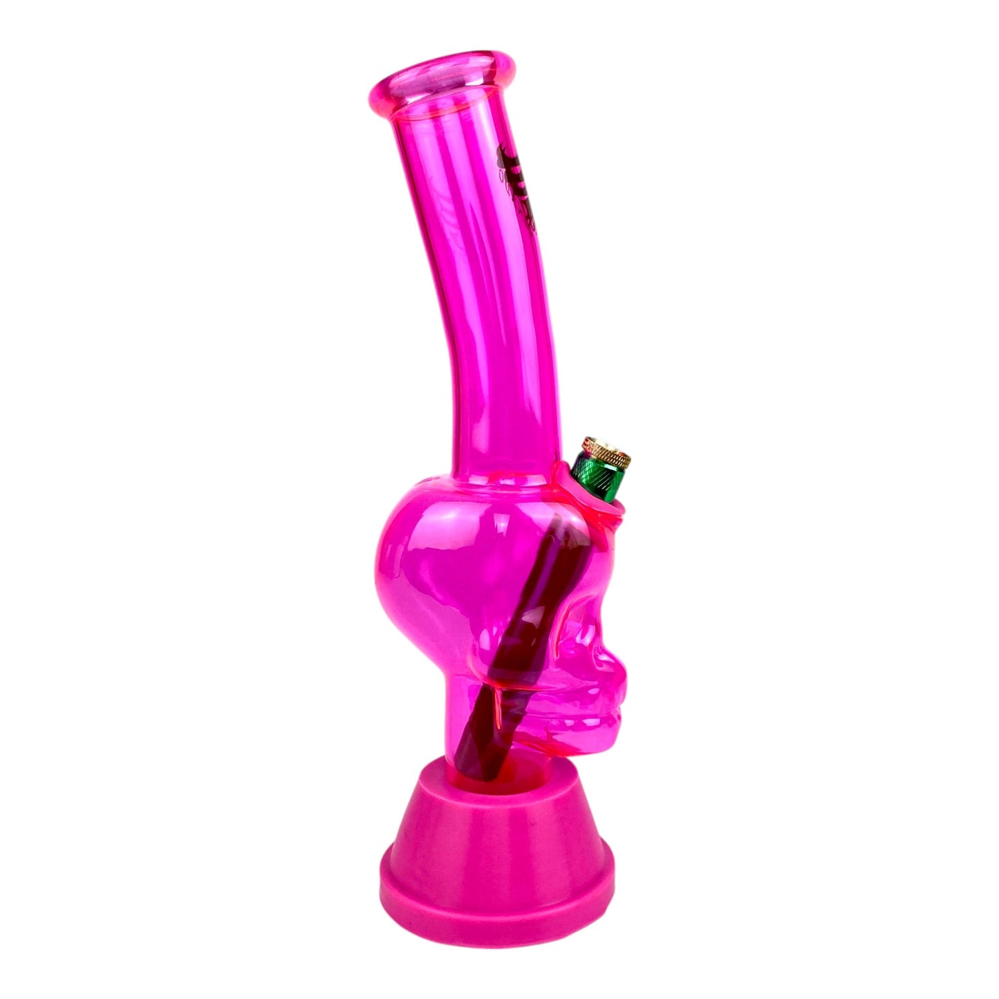 Tornado Skull Glass Bong 25cm Pink - The Bong Baron