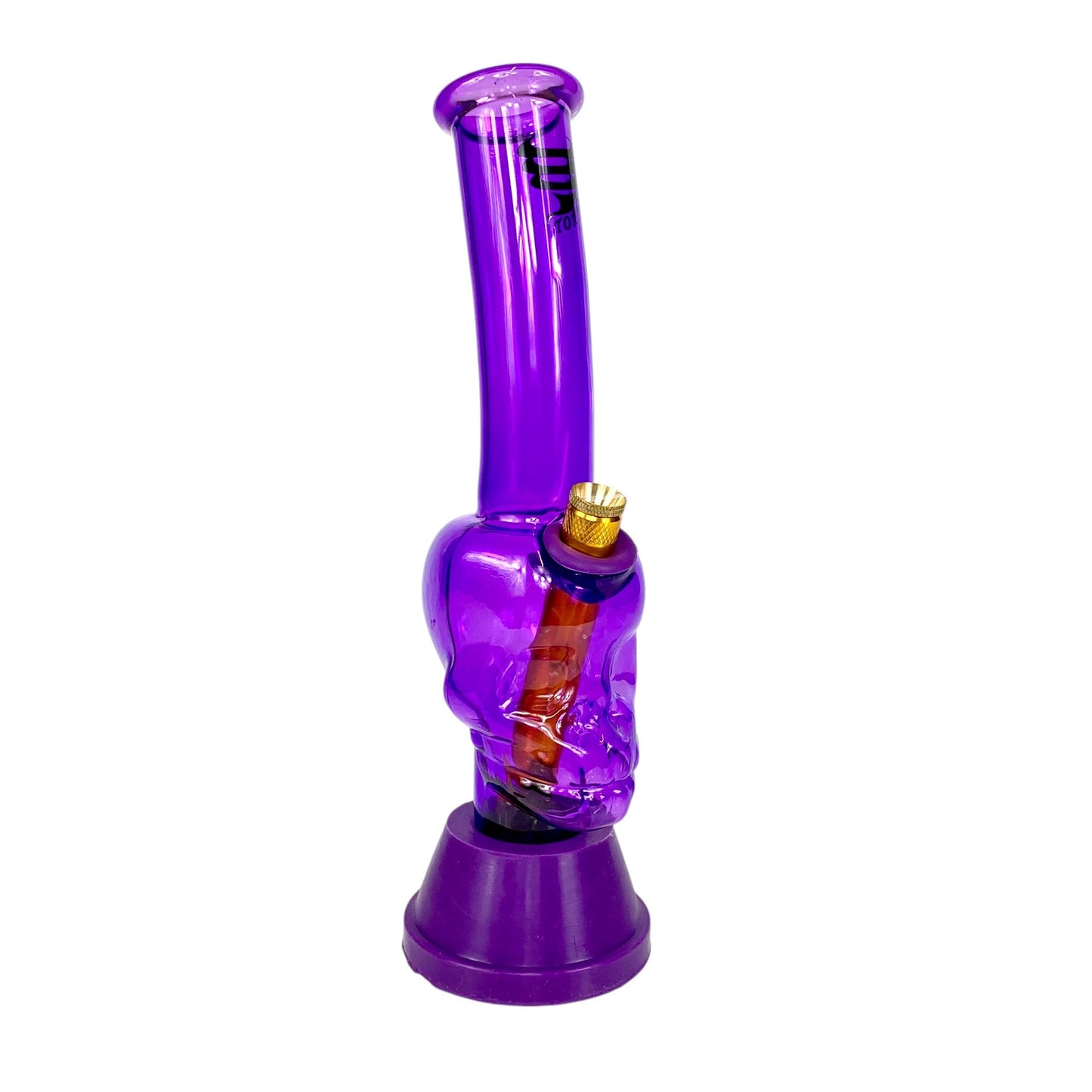 Tornado Skull Glass Bong 25cm Purple - The Bong Baron