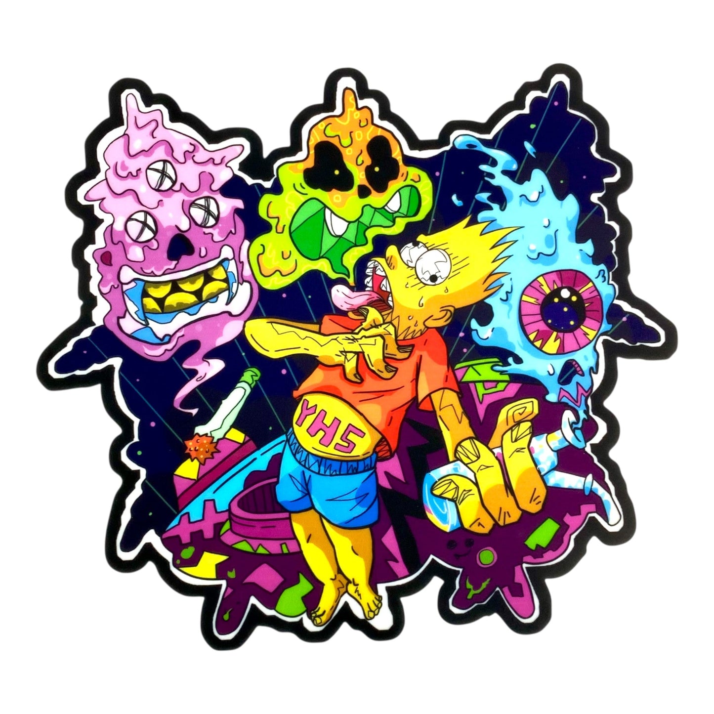 Trip Out Terror Dab and Bong Mat 20 x 18cm - The Bong Baron