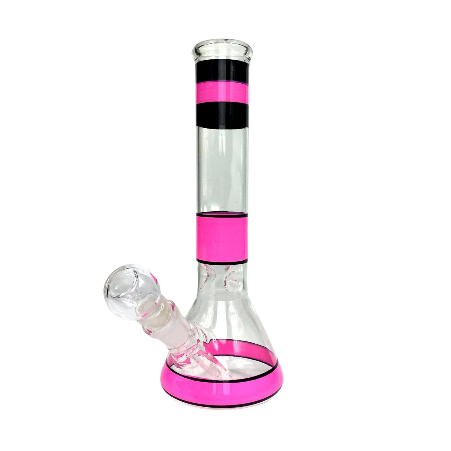 Triple Band Beaker Bong 25cm Pink - The Bong Baron