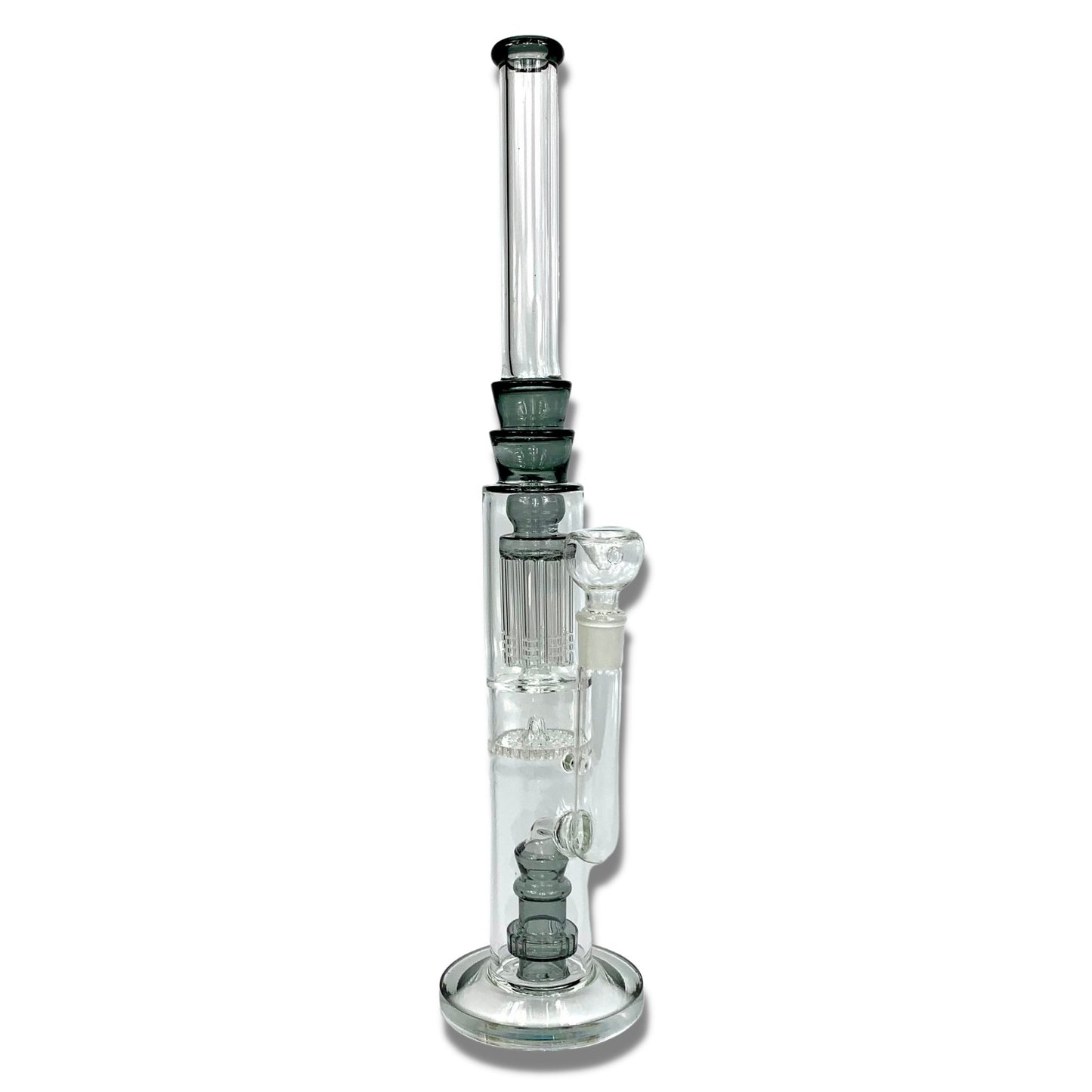 Triple Perc Straight Shooter 45cm Sombrero Bong Ash Green - The Bong Baron