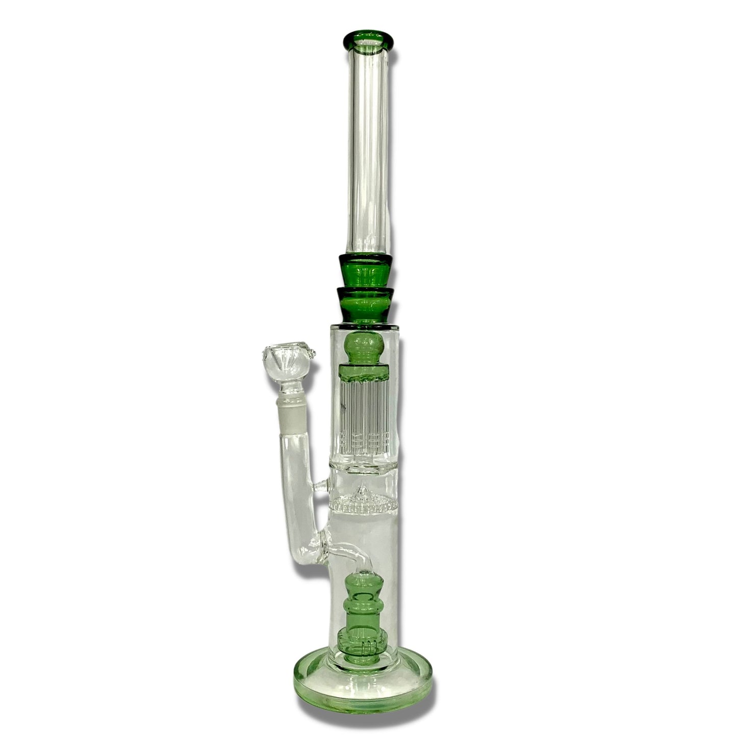 Triple Perc Straight Shooter Sombrero Bong 45cm Green - The Bong Baron