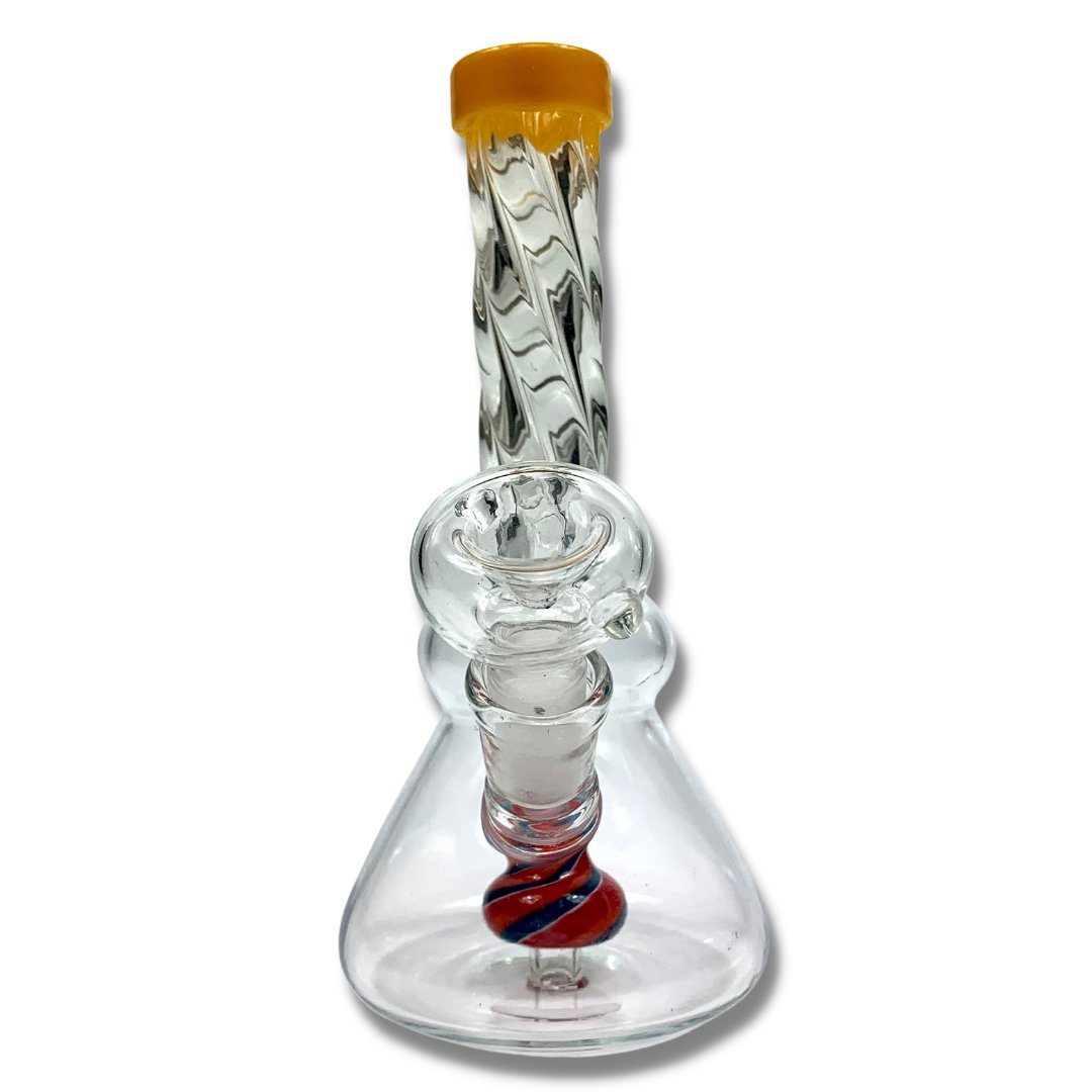 Twisted Neck Mini Bong 15cm Orange - The Bong Baron
