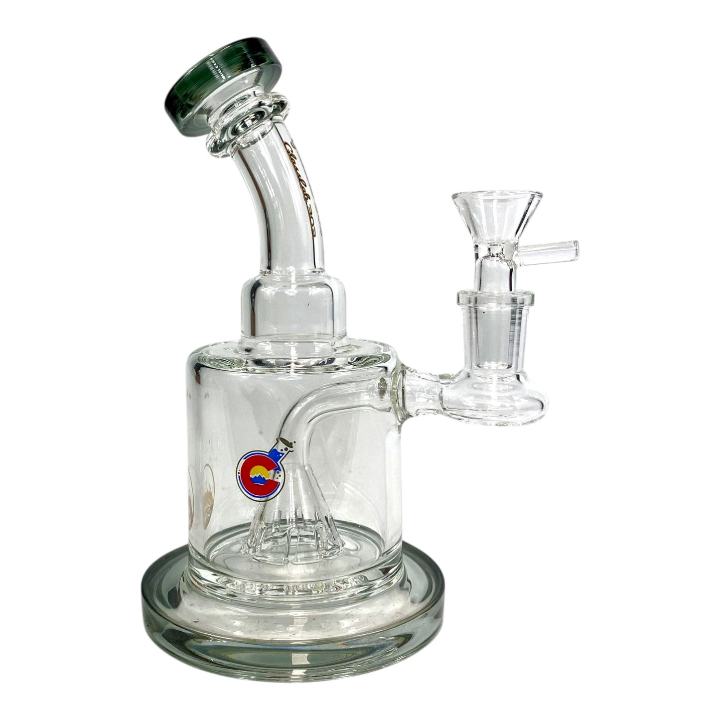 UFO Percolated Dab Rig and Bong 18cm Ash Green - The Bong Baron