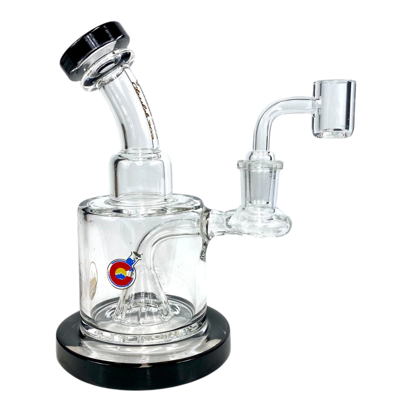 UFO Percolated Dab Rig and Bong 18cm Black - The Bong Baron
