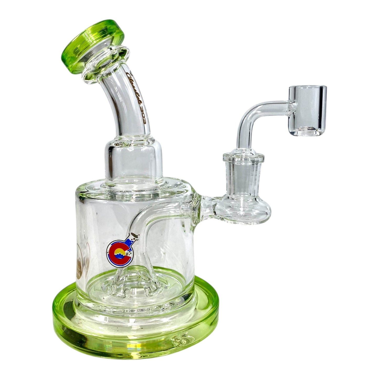 UFO Percolated Dab Rig and Bong 18cm Green - The Bong Baron