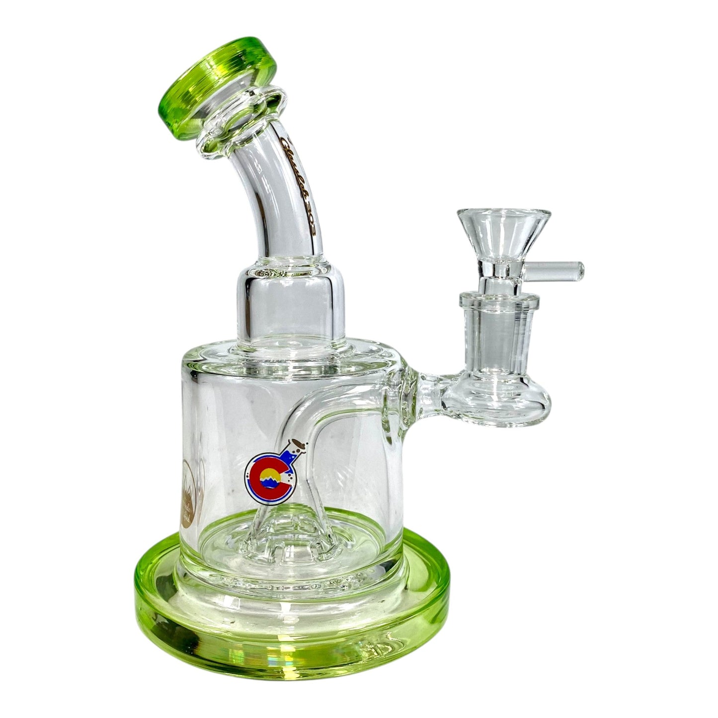UFO Percolated Dab Rig and Bong 18cm Green - The Bong Baron
