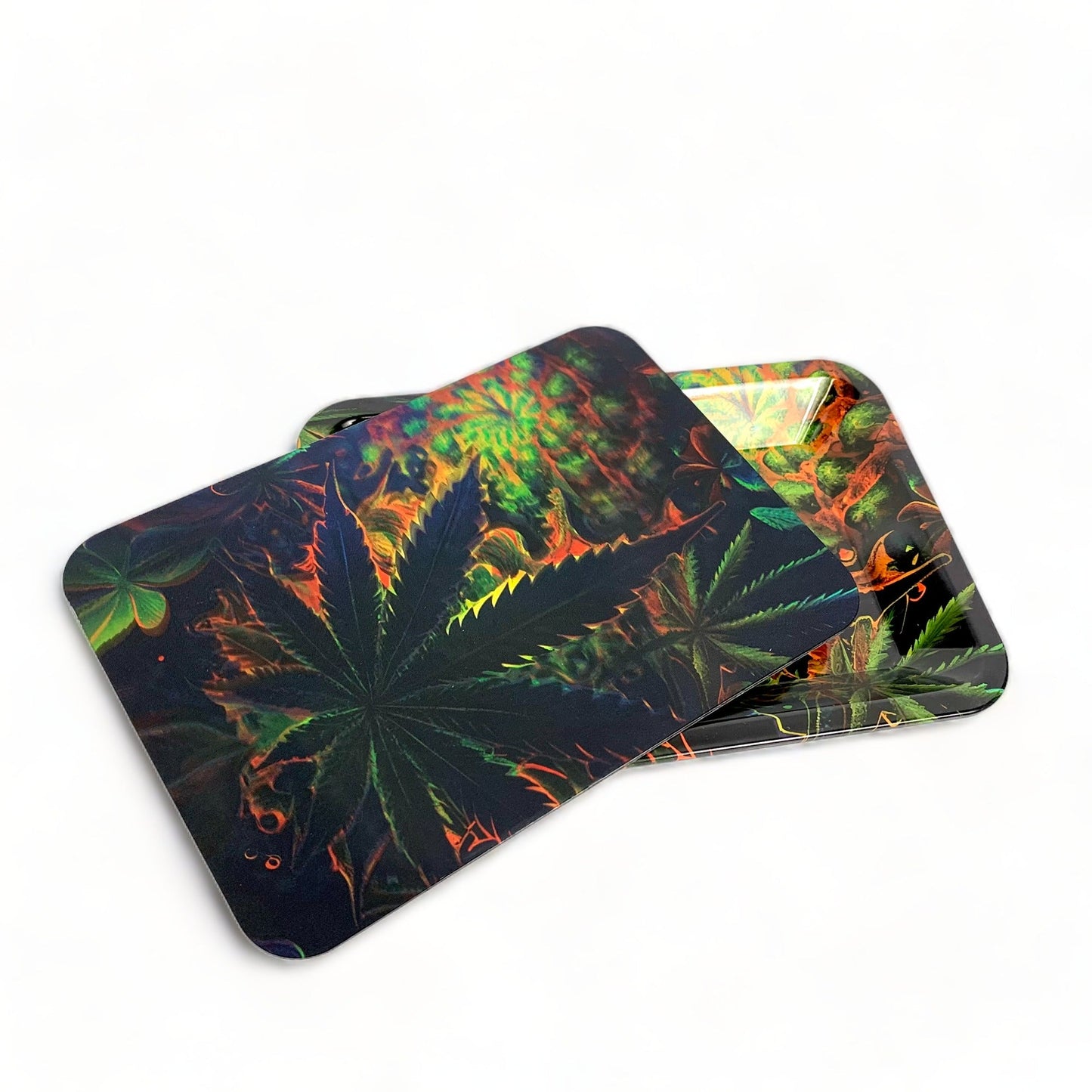 Weed Leaf 3D Rolling Tray with Magnetic Lid 20cm x 10cm - The Bong Baron