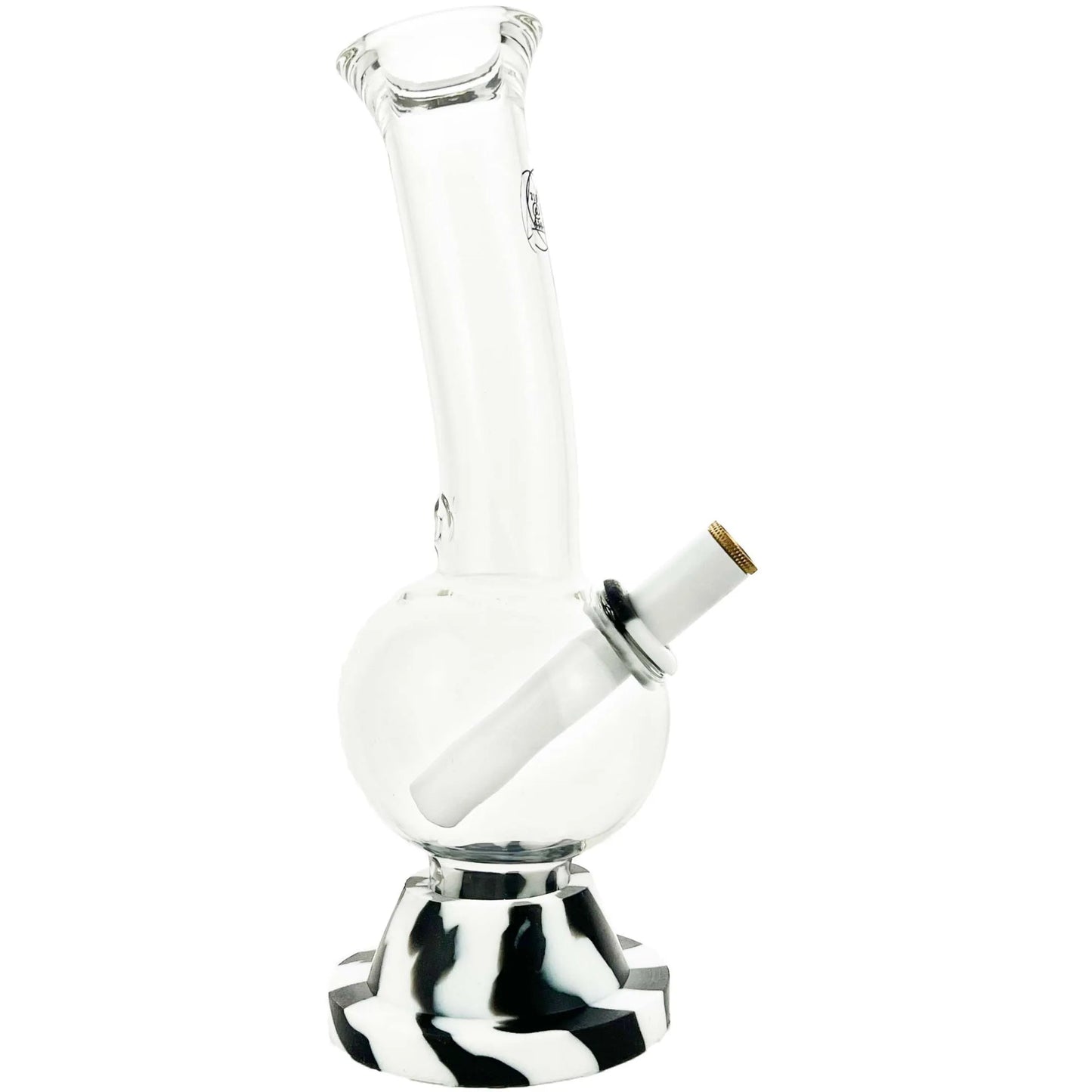 Zebra Bubble Butt Bong 25cm - The Bong Baron
