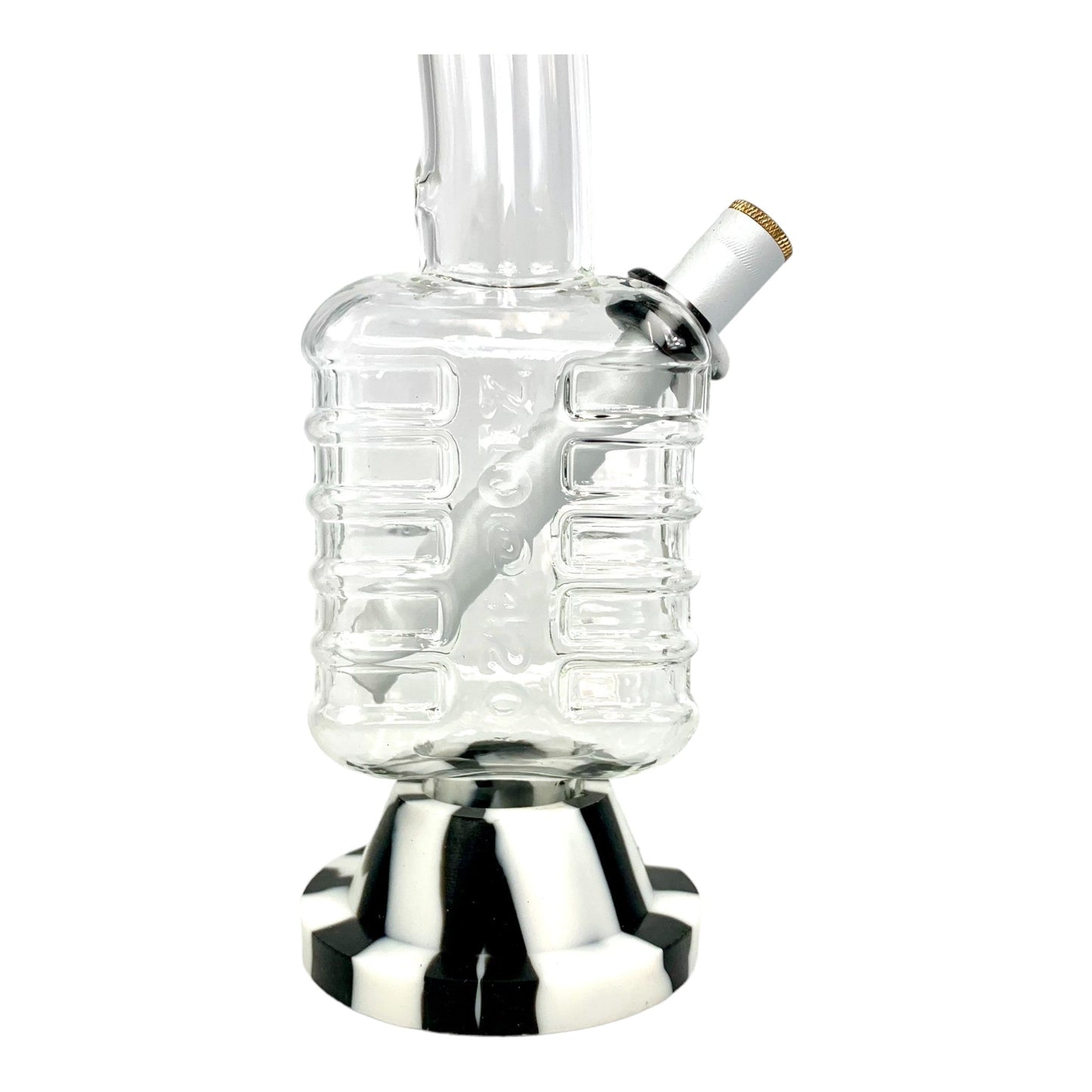 Zebra Microphone Glass Bong 28cm - The Bong Baron