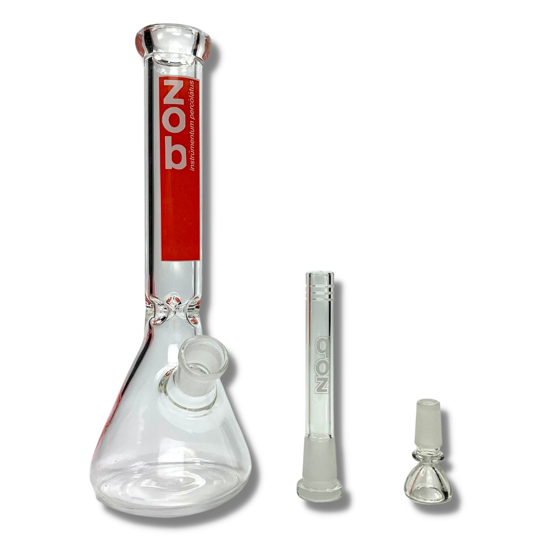 Zob Glass Basic Beaker Bong 25cm Red - The Bong Baron