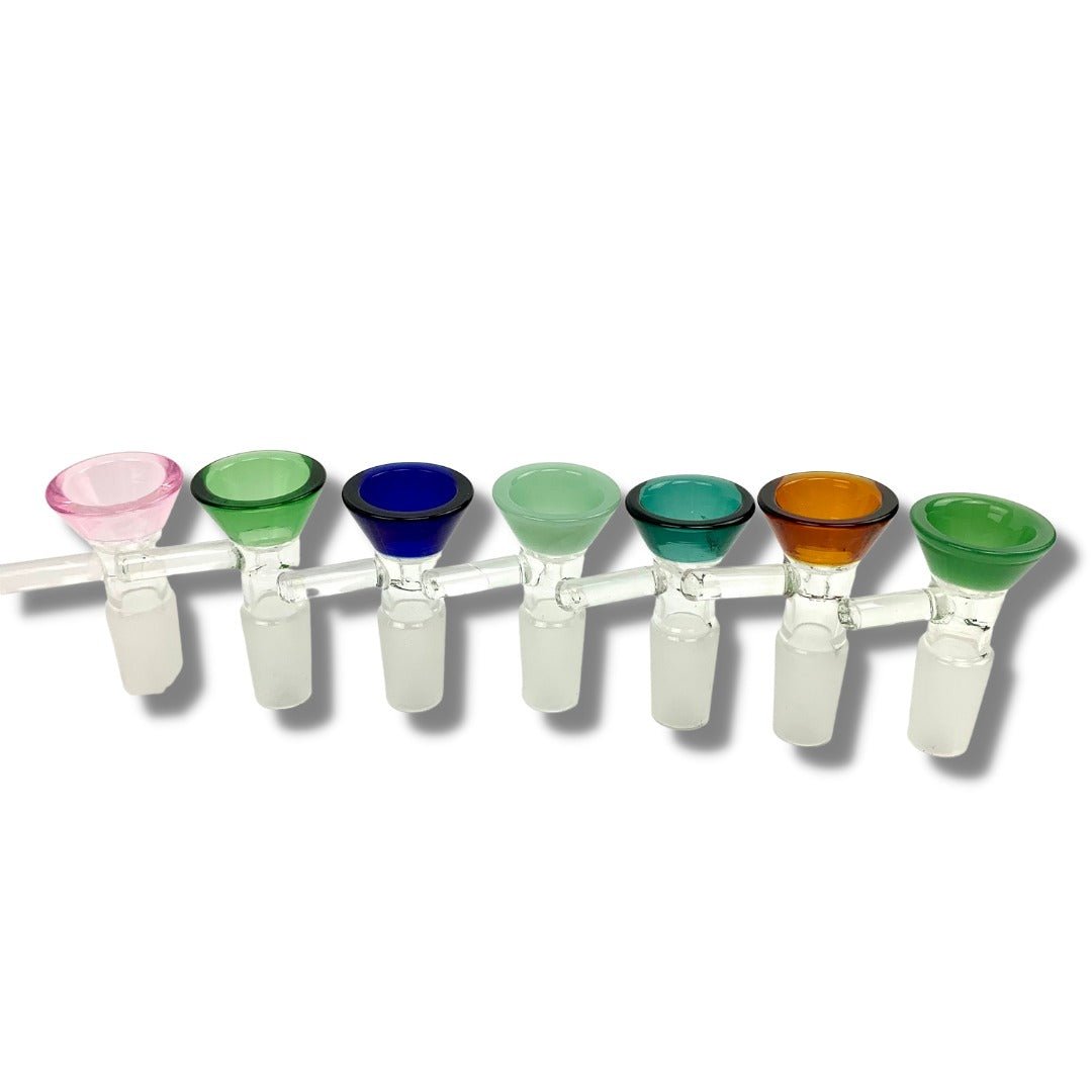 14mm Coloured Top Glass Cone Piece male - The Bong Baron