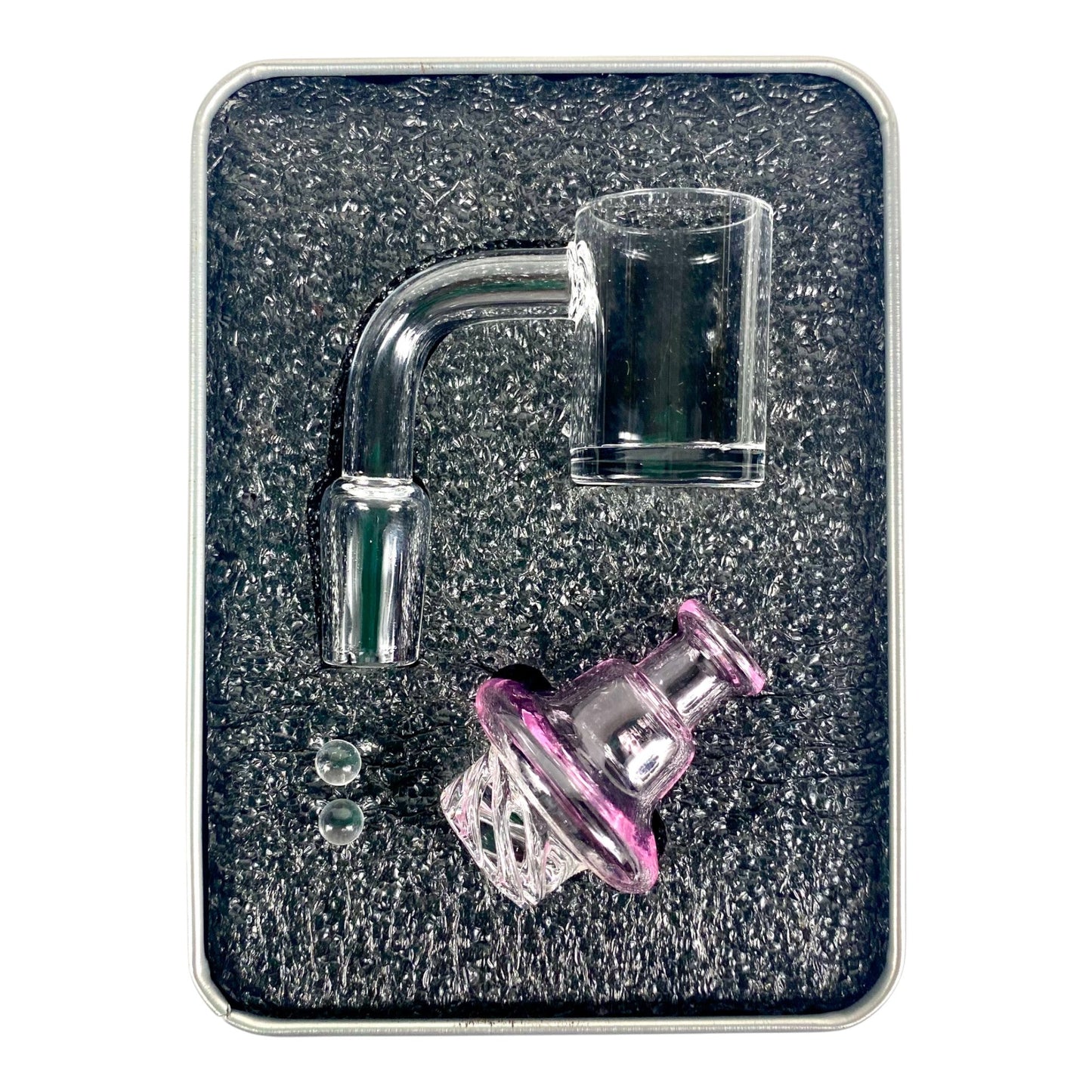 14mm Dab Kit Quartz Banger with Vortex Carp Cap and Pearls - The Bong Baron
