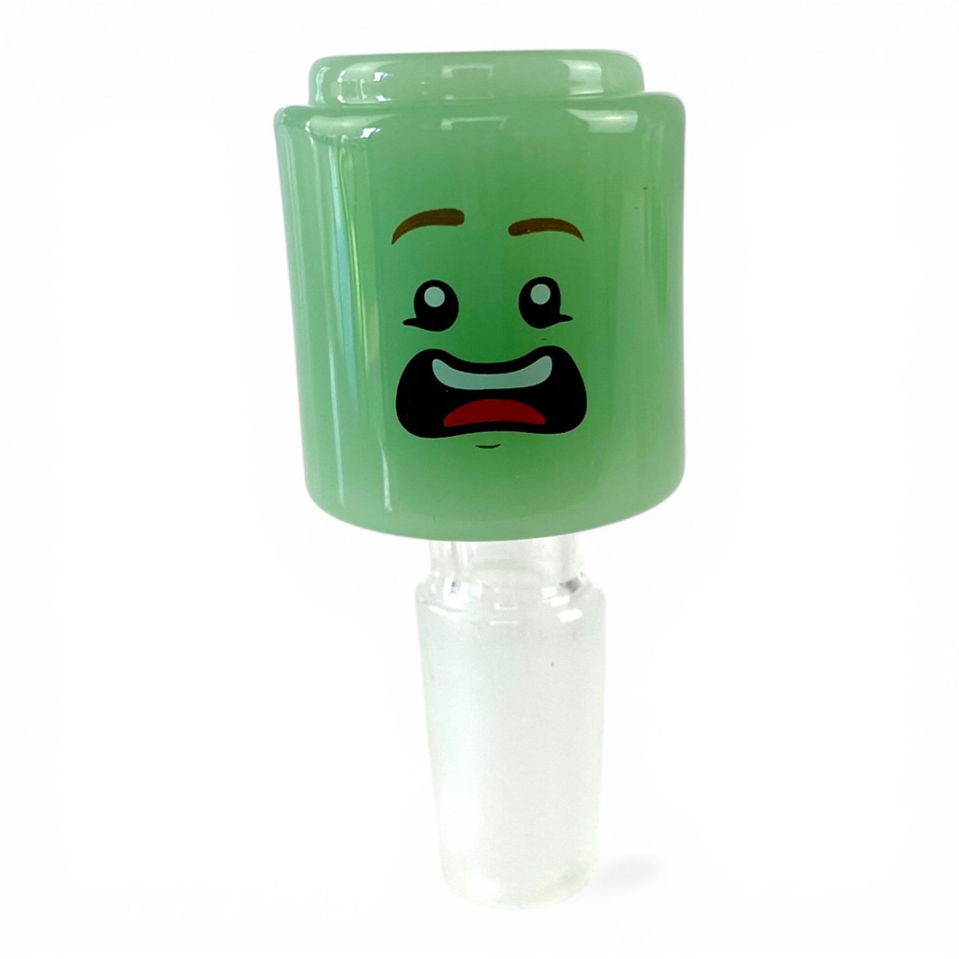 14mm Green Block Head Cone Piece Assorted Styles - The Bong Baron