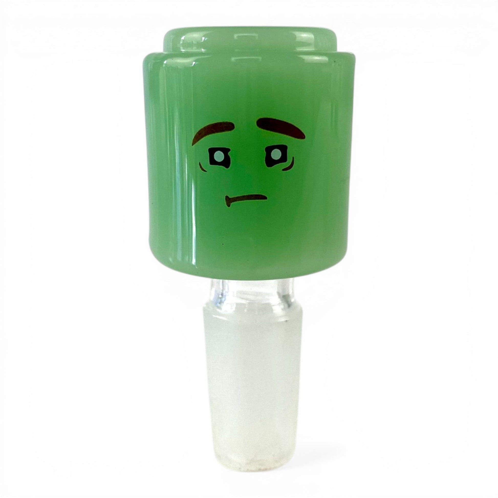 14mm Green Block Head Cone Piece Assorted Styles - The Bong Baron