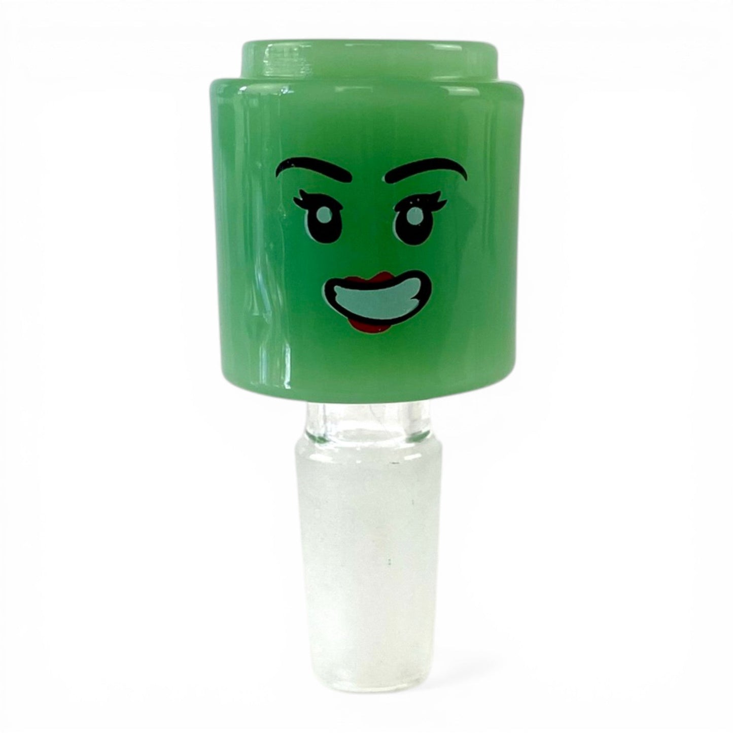 14mm Green Block Head Cone Piece Assorted Styles - The Bong Baron