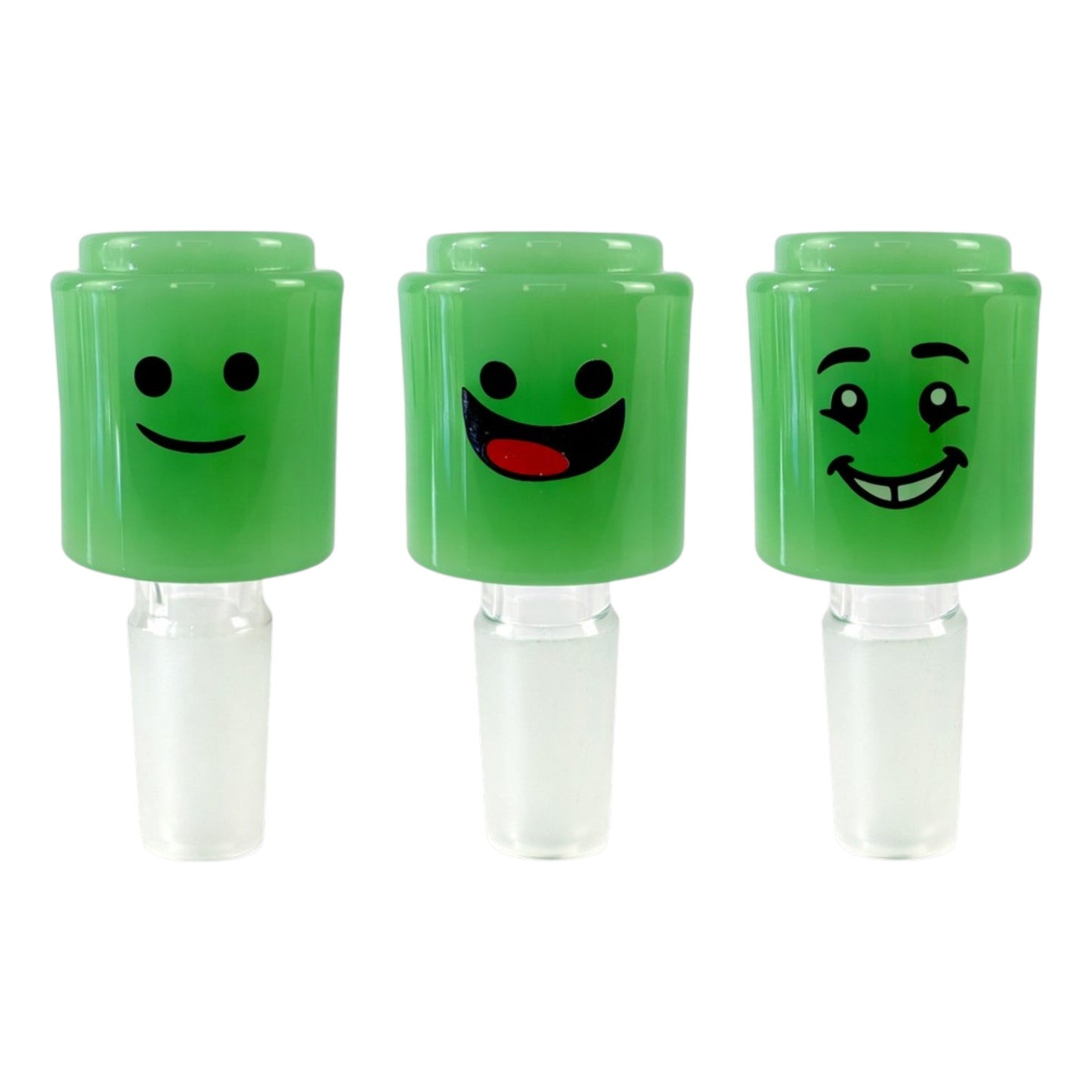 14mm Green Block Head Cone Piece Assorted Styles - The Bong Baron