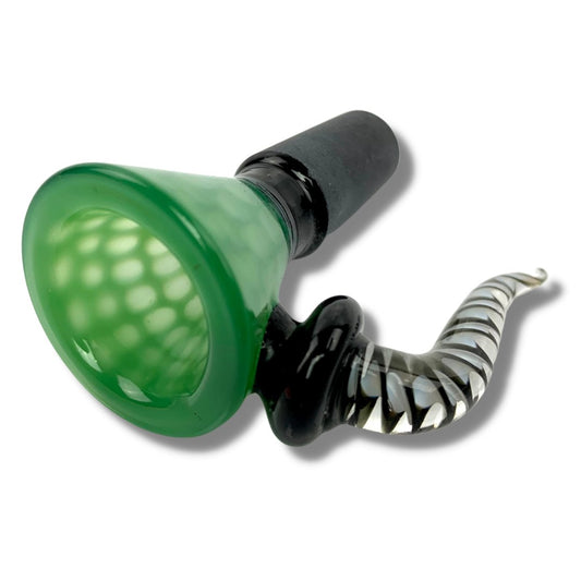 14mm Green Rams Horn Cone Piece Male - The Bong Baron