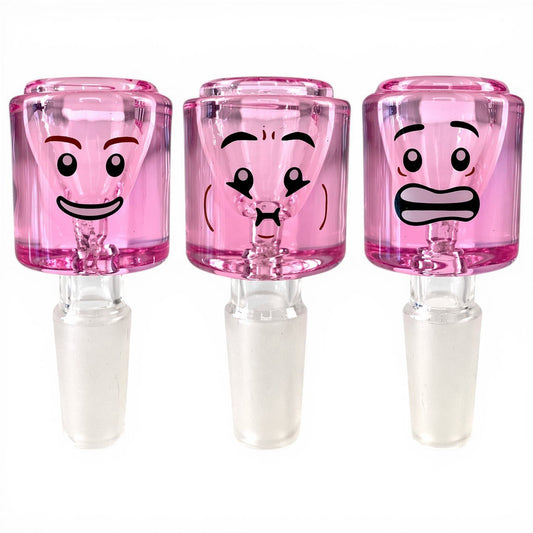 14mm Pink Block Head Cone Piece Assorted Styles - The Bong Baron