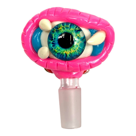 14mm Pink Horned Monster Eyeball Cone Piece - The Bong Baron