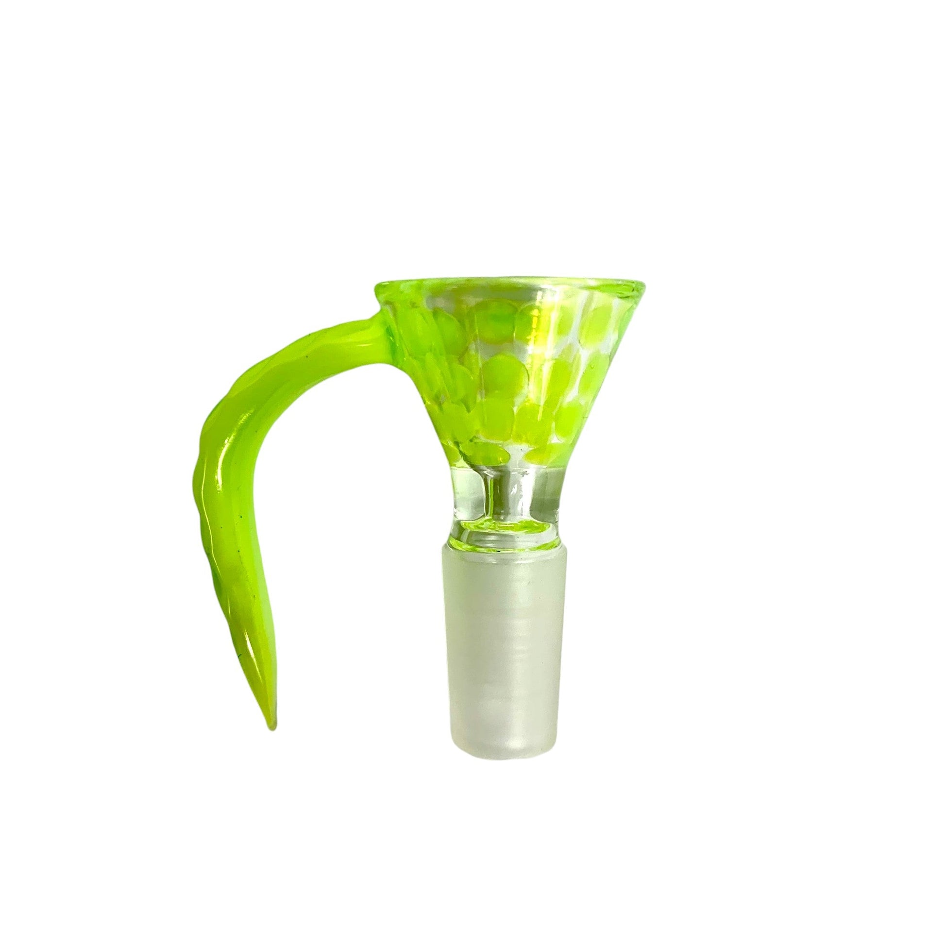 14mm Ram's Horn Cone Piece Green Spots - The Bong Baron