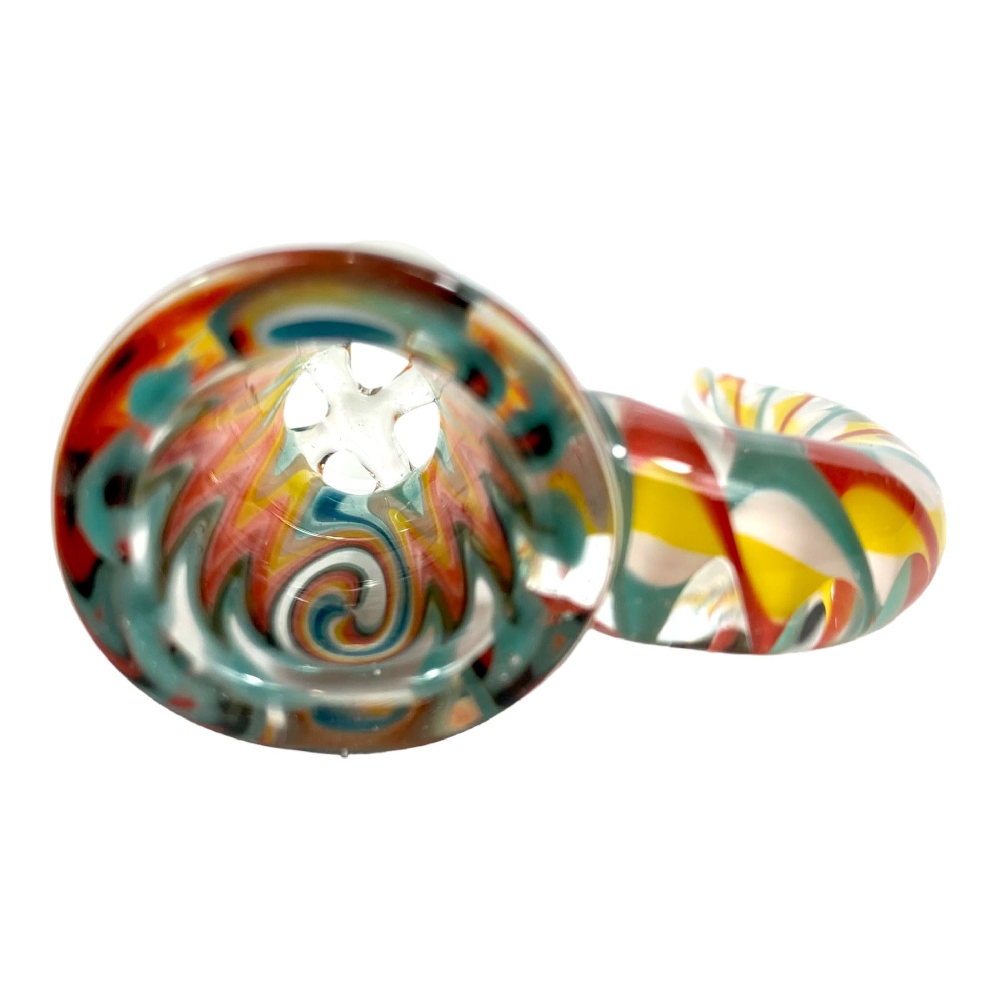 14mm Wig Wag Cone Piece – 4 Hole Glass Filter – Rasta Colors - The Bong Baron