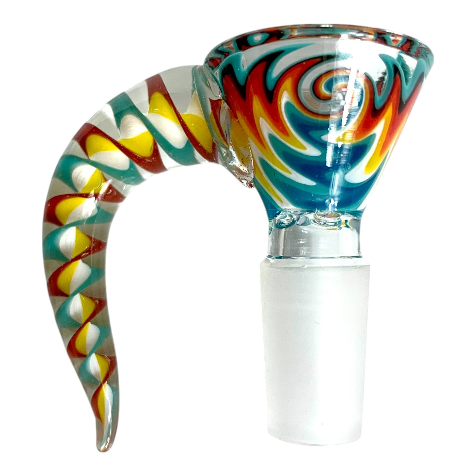 14mm Wig Wag Cone Piece – 4 Hole Glass Filter – Rasta Colors - The Bong Baron
