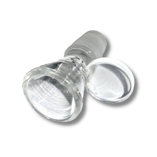 18mm Glass Cone Piece Male Coin Handle - The Bong Baron