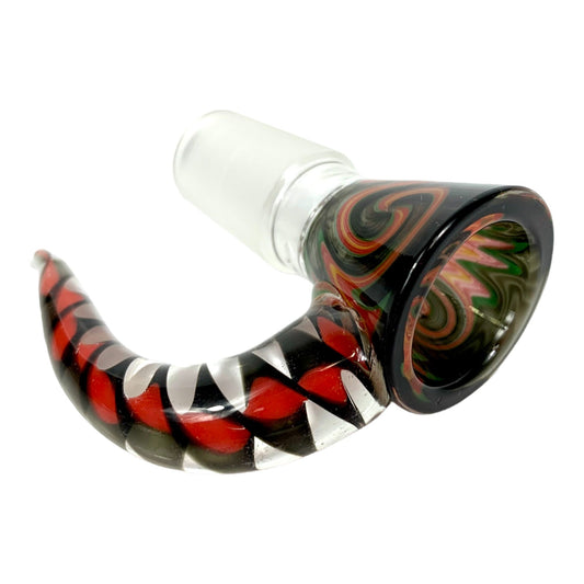 18mm Wig Wam Cone Piece - 4 Hole Glass Filter - Red and Black - The Bong Baron