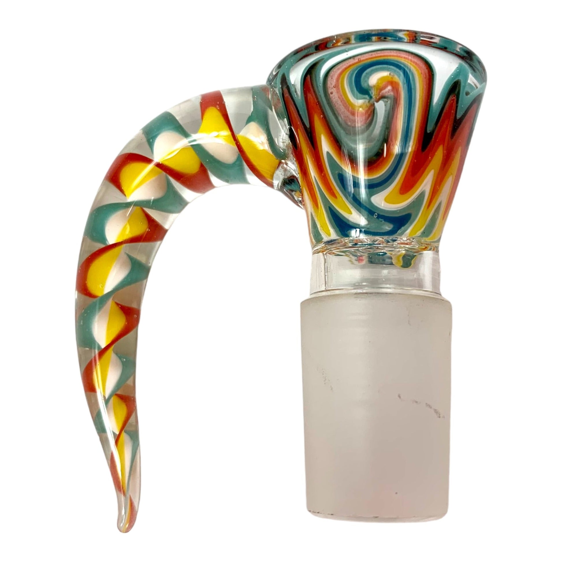 18mm Wig Wam Cone Piece - 4 Hole Glass Filter - Yellow and Green - The Bong Baron