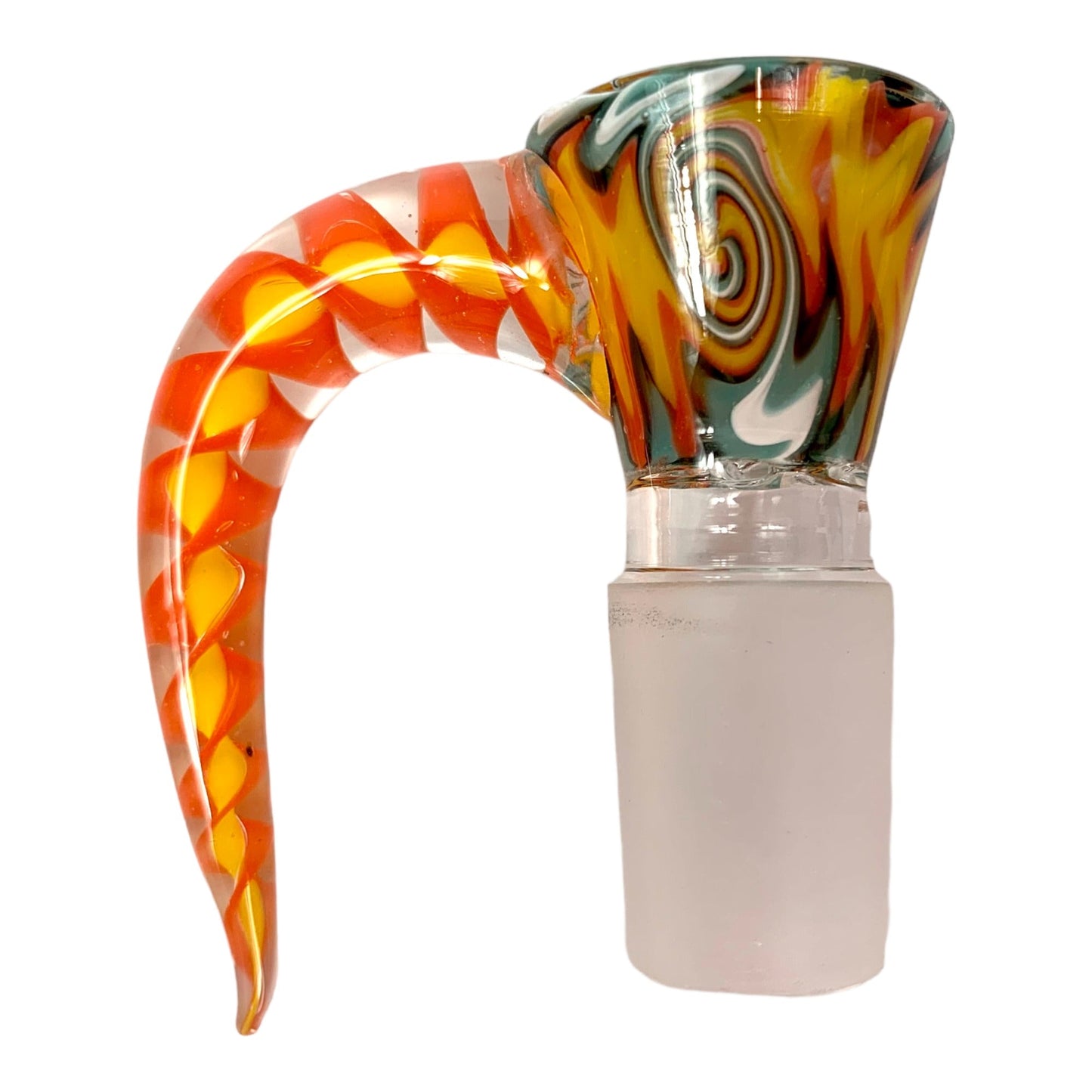 18mm Wig Wam Cone Piece - 4 Hole Glass Filter - Yellow and Red - The Bong Baron