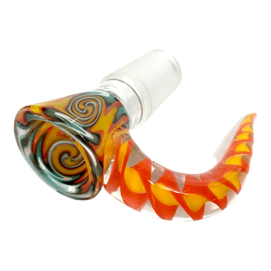 18mm Wig Wam Cone Piece - 4 Hole Glass Filter - Yellow and Red - The Bong Baron