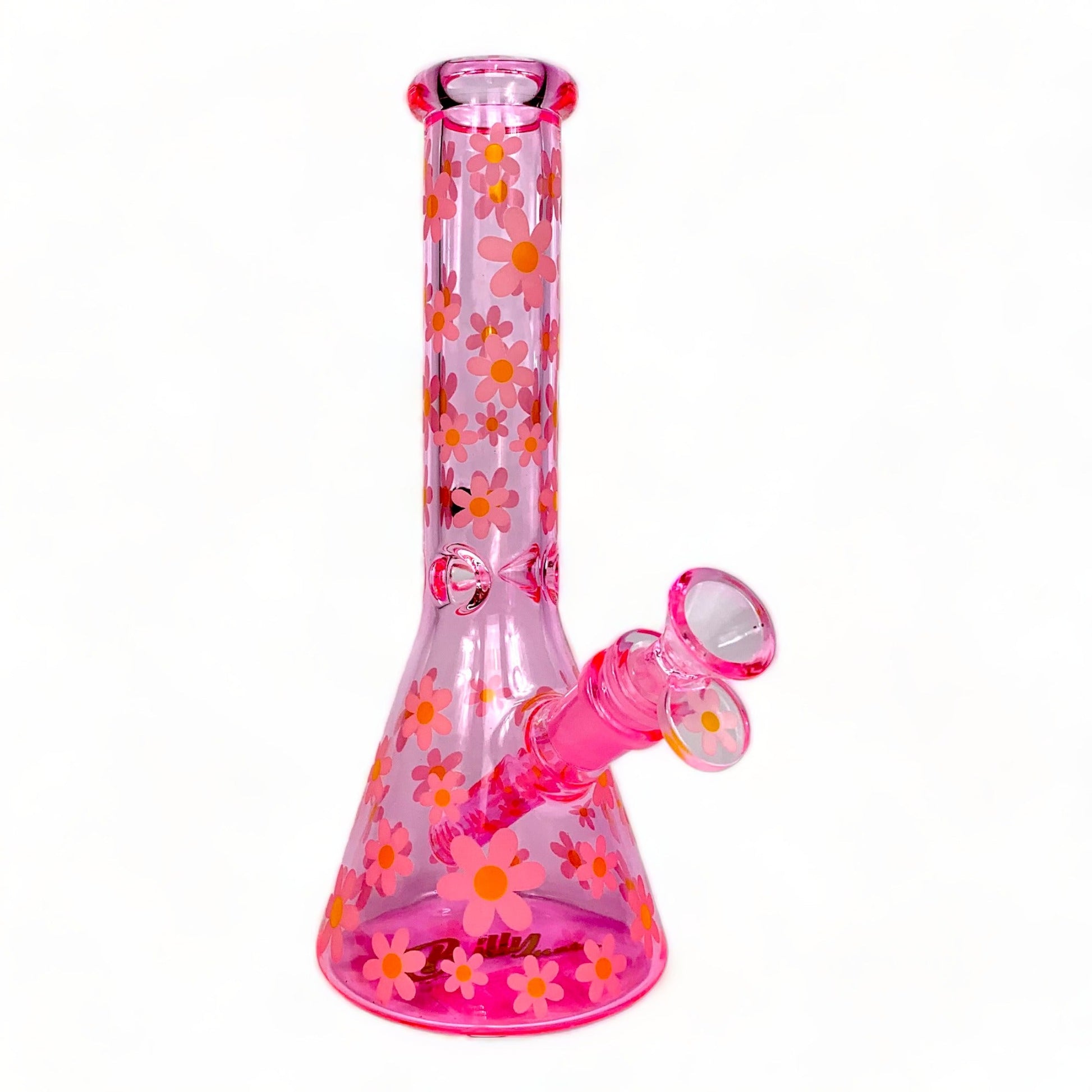 25cm Pink Glow in Dark Marc Jacobs Beaker Bong - The Bong Baron