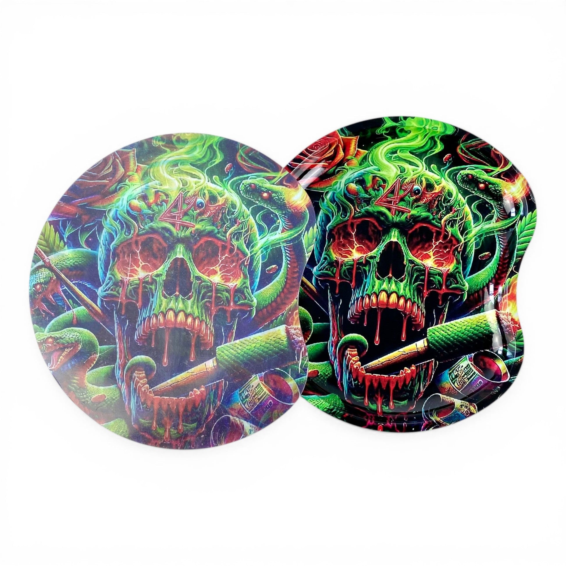 3D Smoking Skull Rolling Tray with Magnetic Lid 18 x 17cm - The Bong Baron