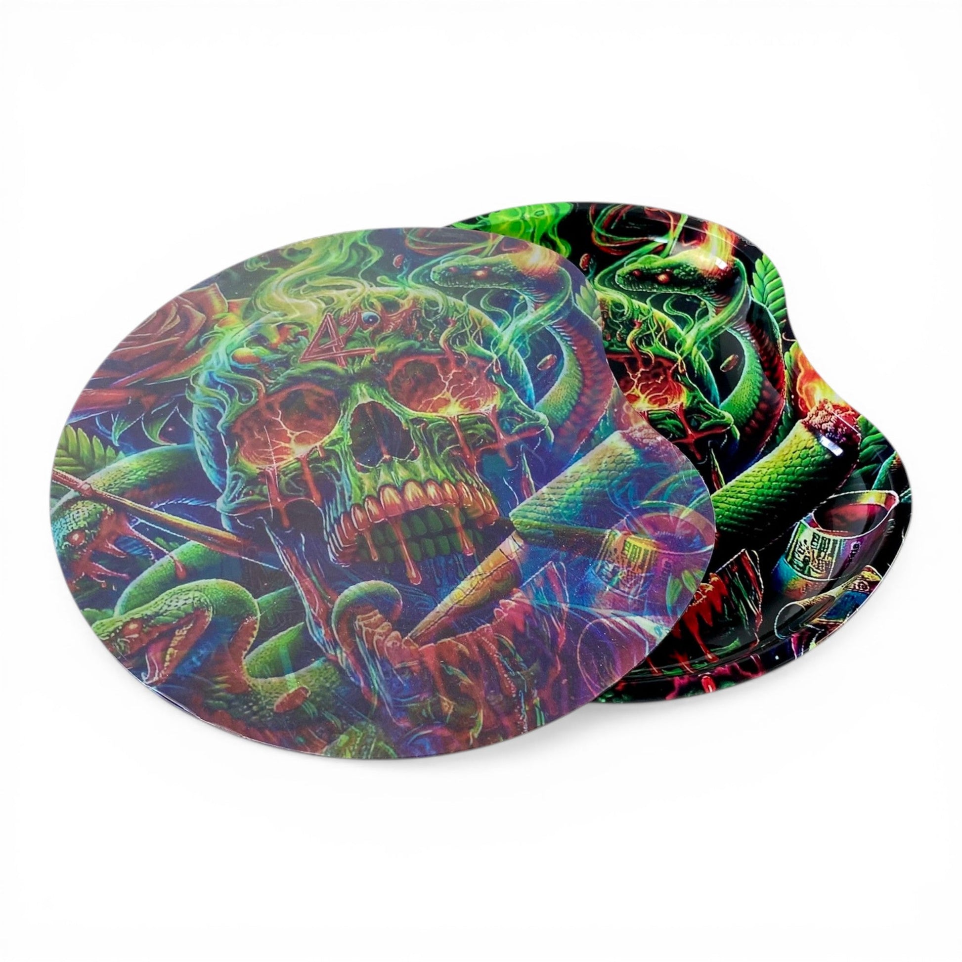 3D Smoking Skull Rolling Tray with Magnetic Lid 18 x 17cm - The Bong Baron